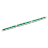 Estate Platinum 6.20ctw Emerald and 6.40ctw Diamond Art Deco Bracelet