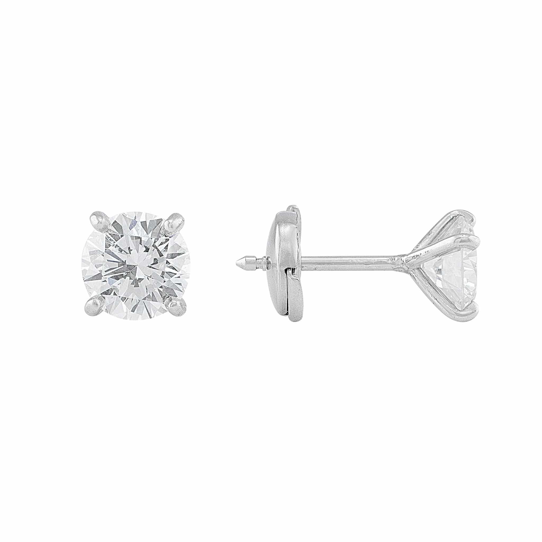 Platinum 2ct Diamond Stud Earrings