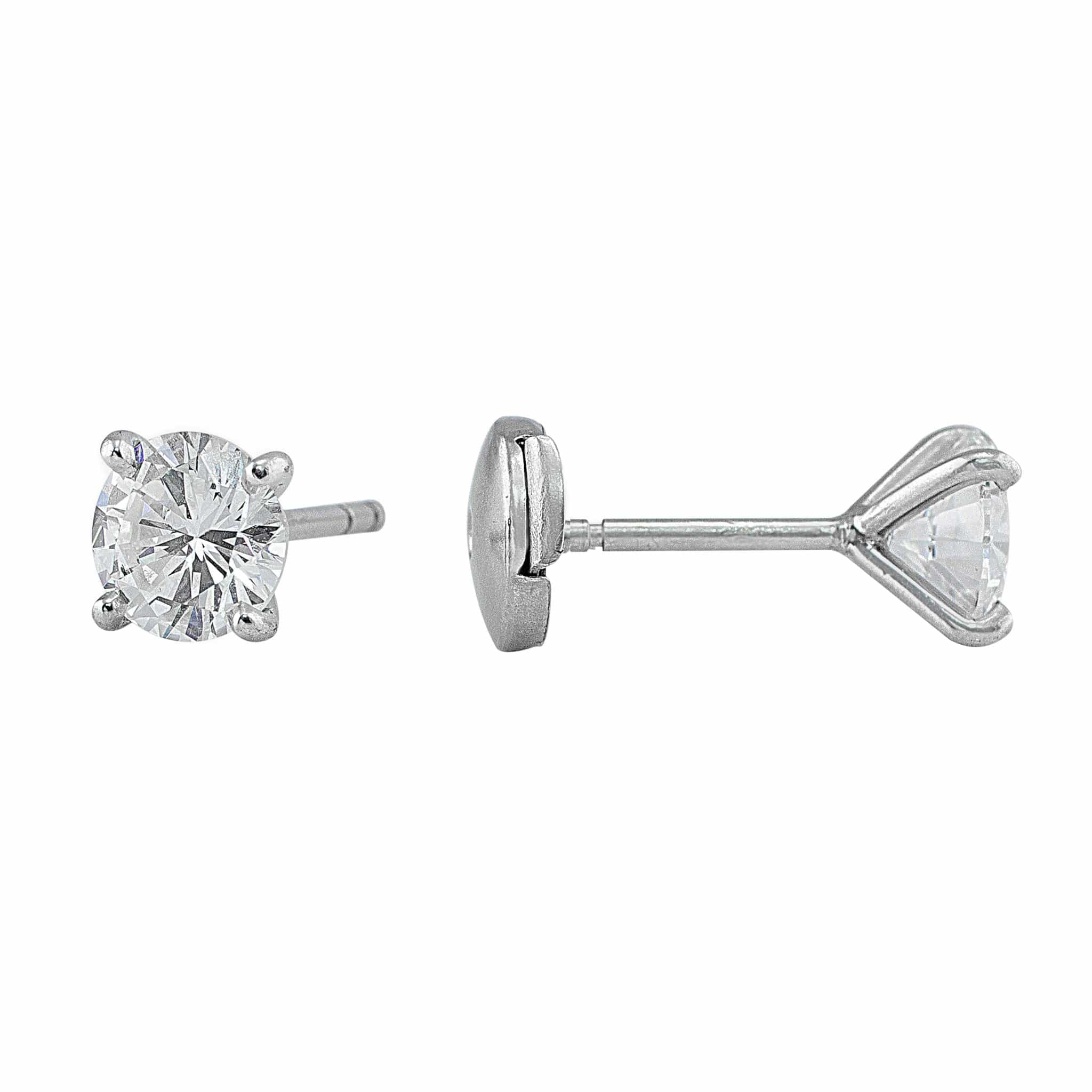 Platinum 1.98ctw Diamond Stud Earrings