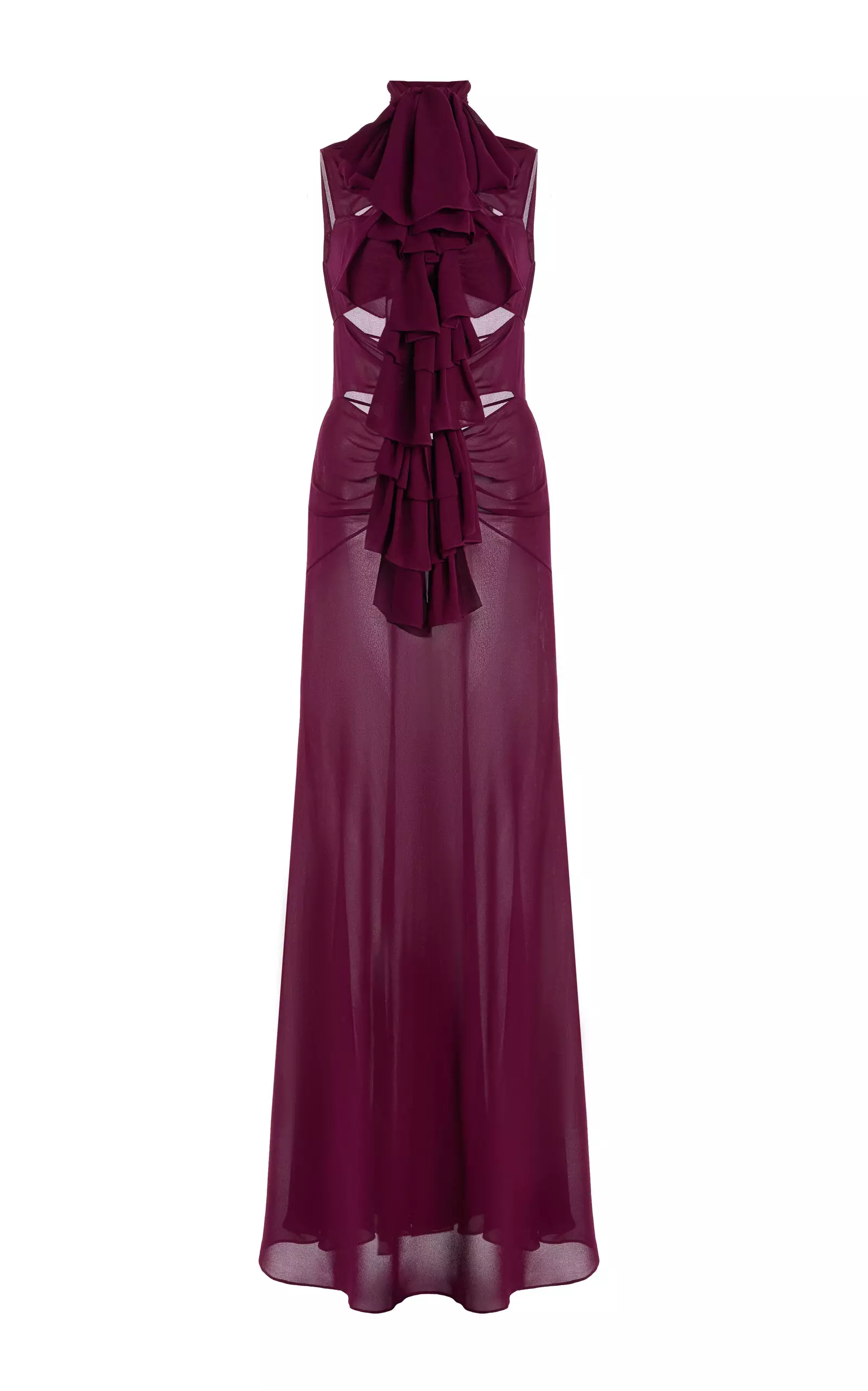 Bow-Detailed Georgette Maxi Dress