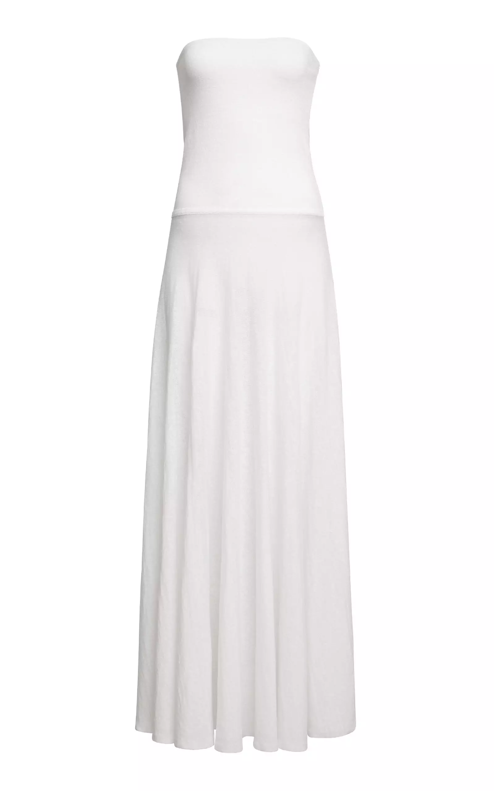 Strapless Linen Maxi Dress