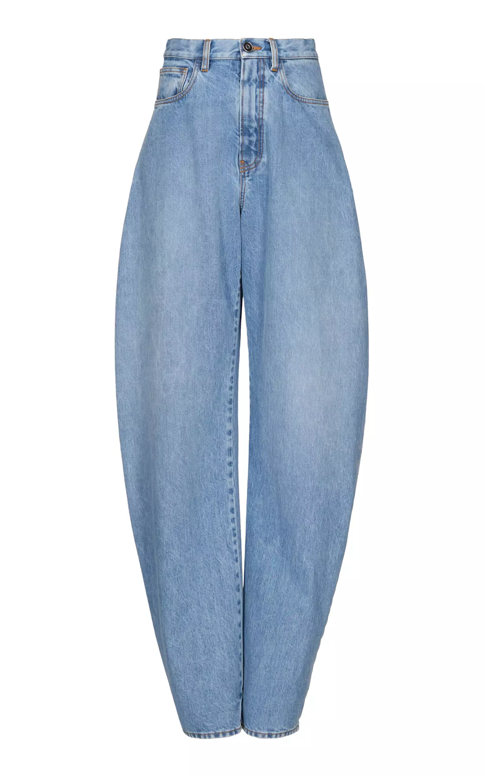 High-Rise Barrel-Leg Jeans
