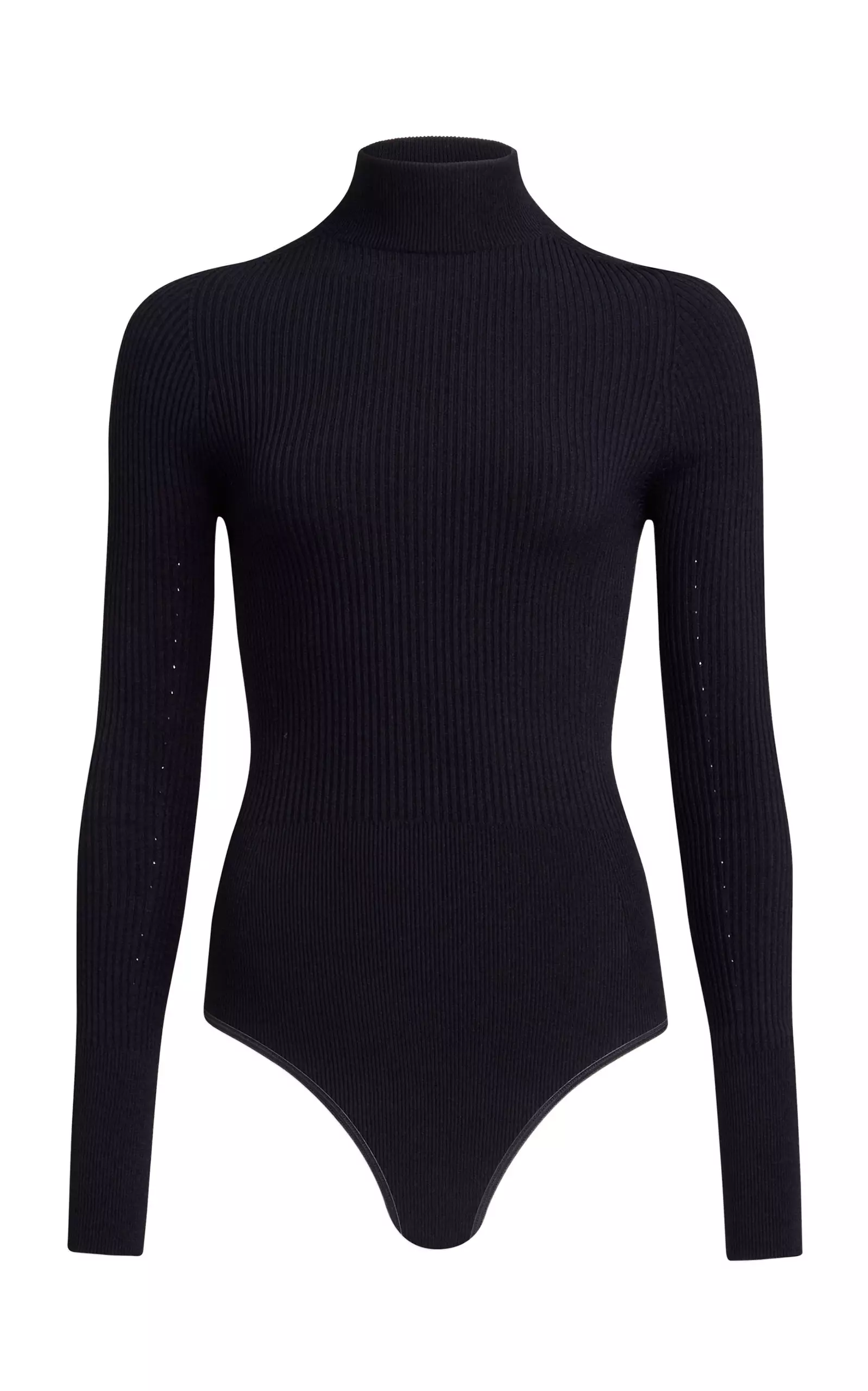High-Neck Ribbed-Knit Bodysuit