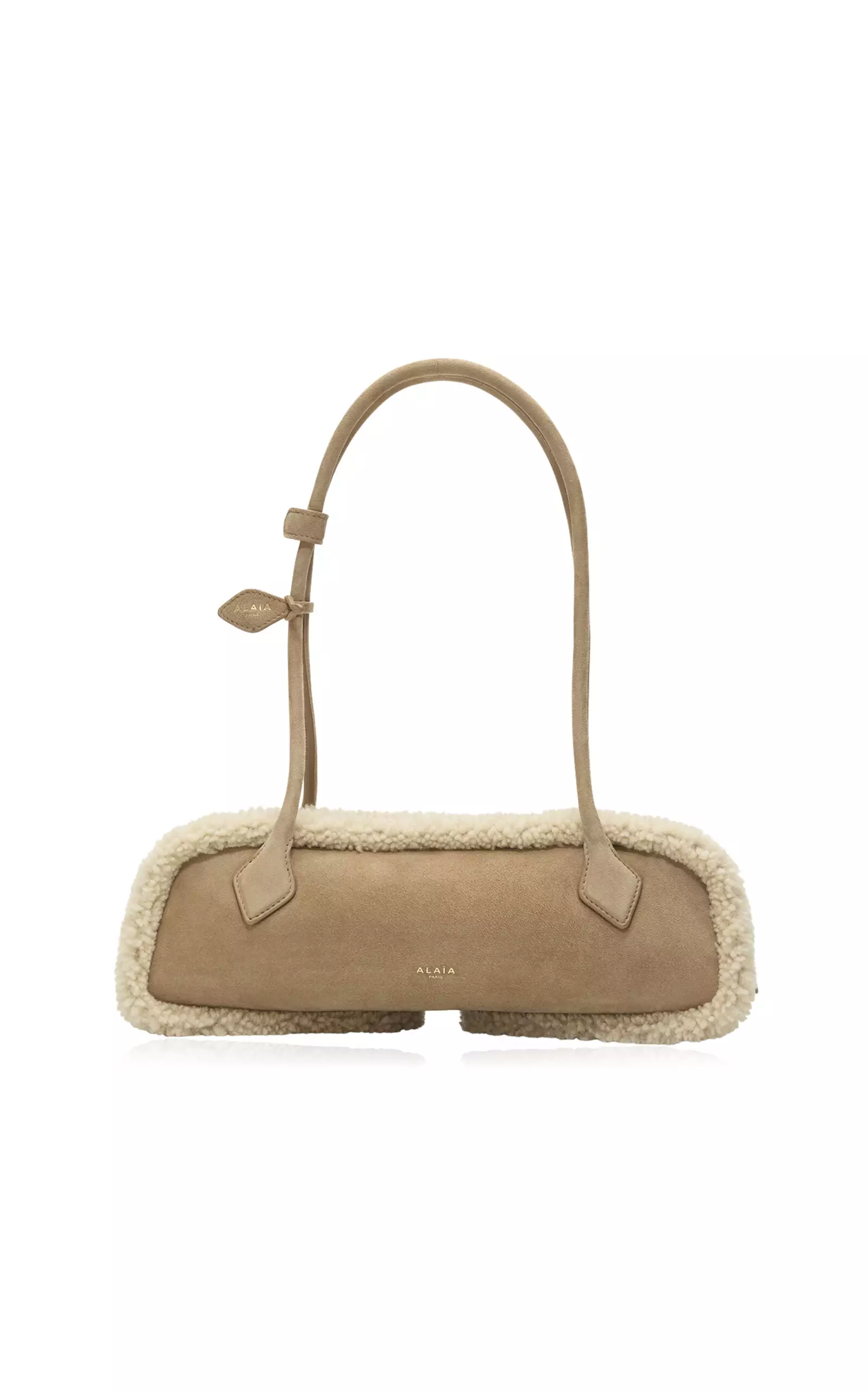 Le Teckel Medium Shearling Leather Shoulder Bag