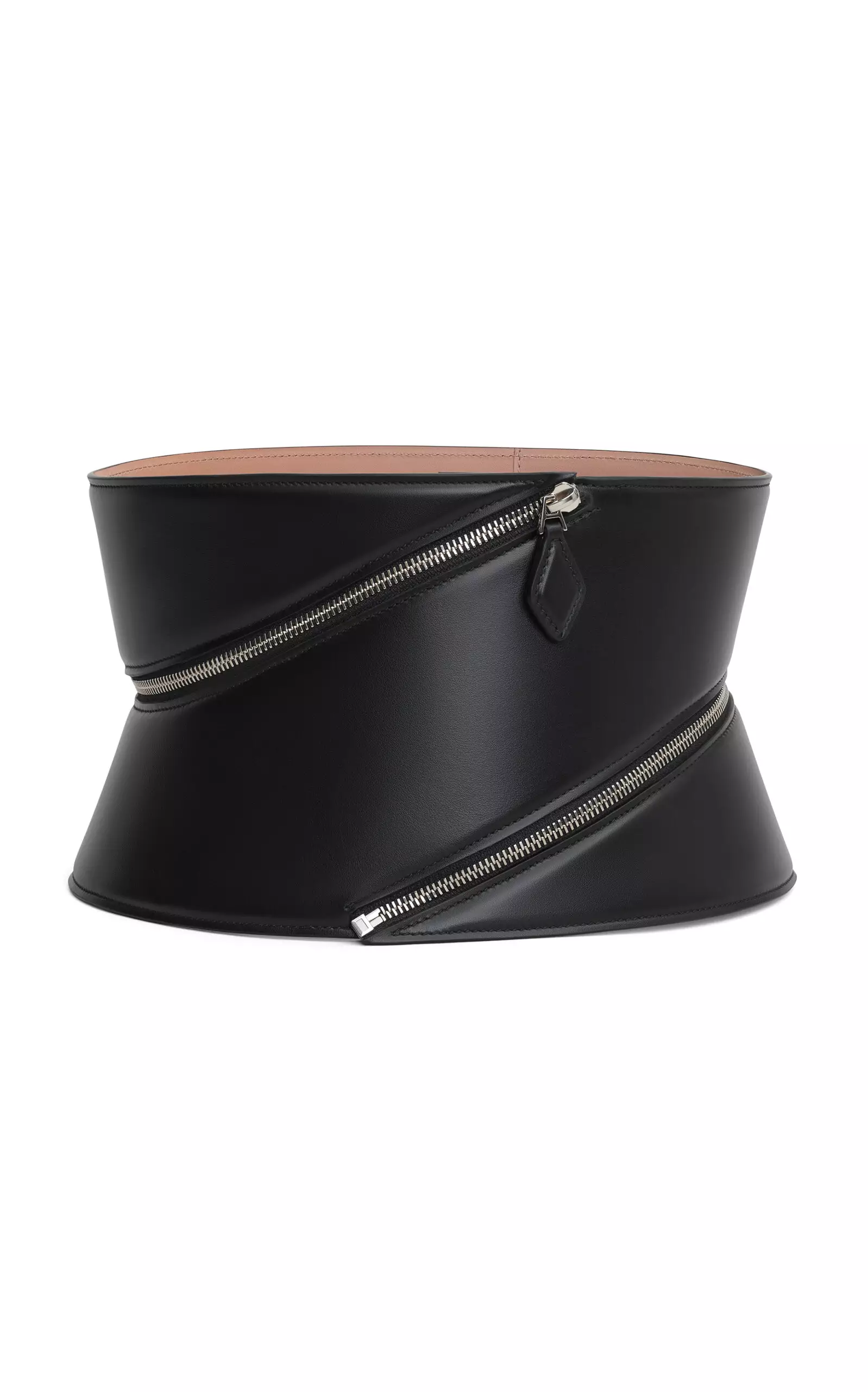 Zip Leather Corset Belt