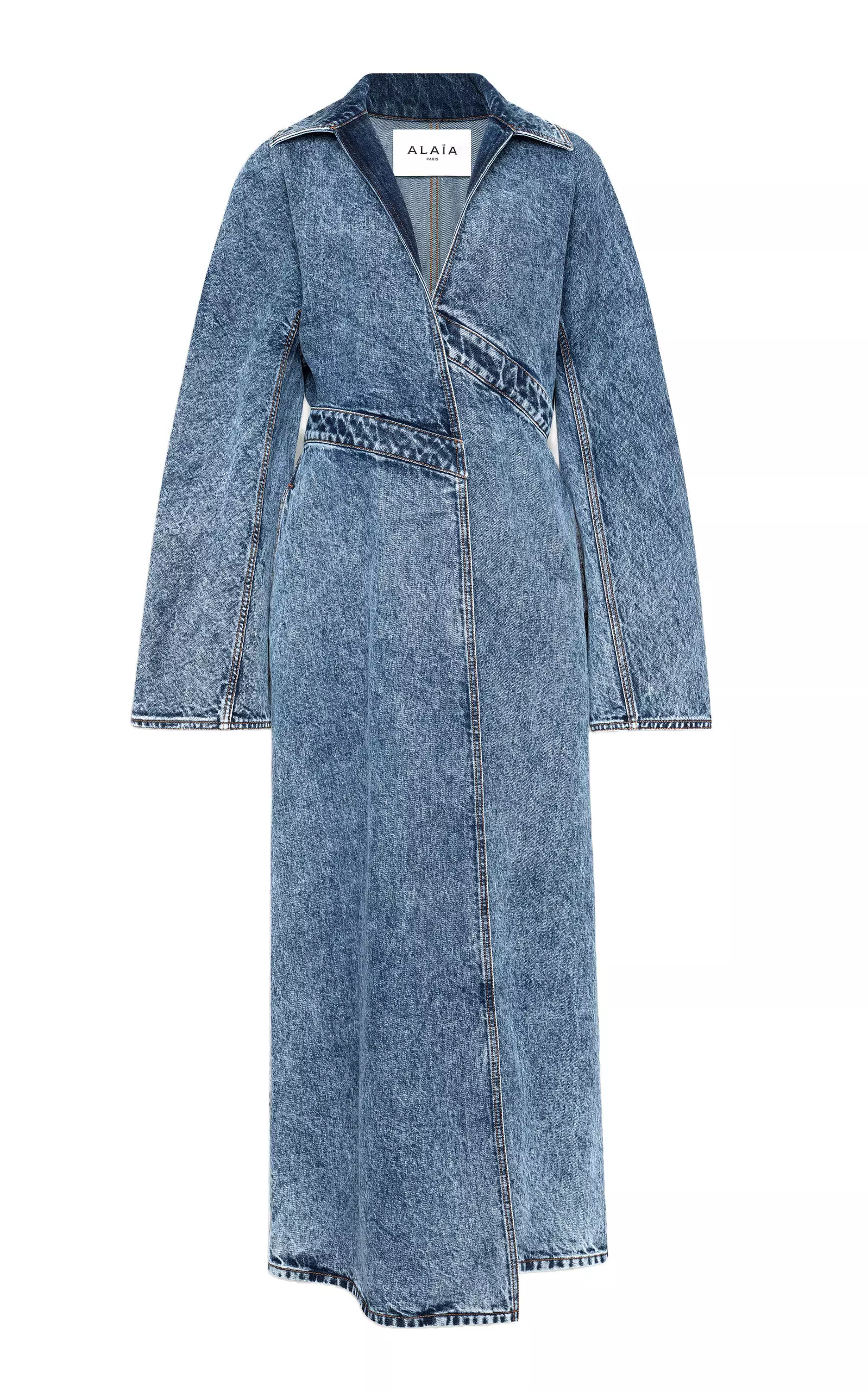 Spiral Denim Trench Coat