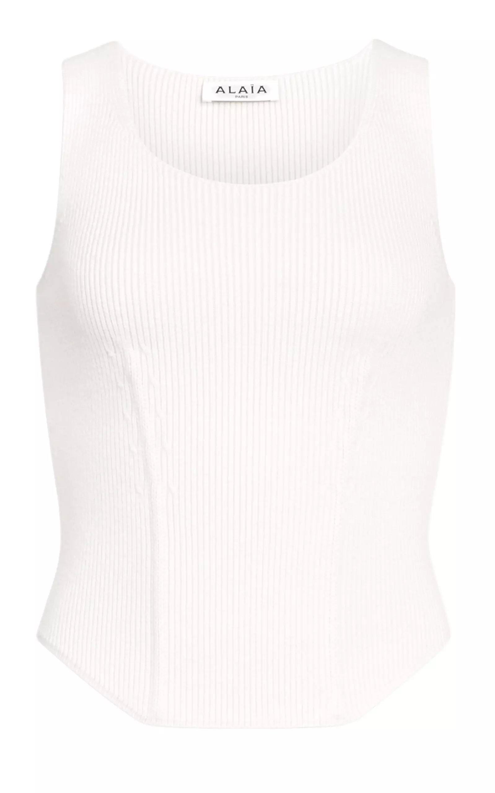 Knit Wool-Blend Corset Top