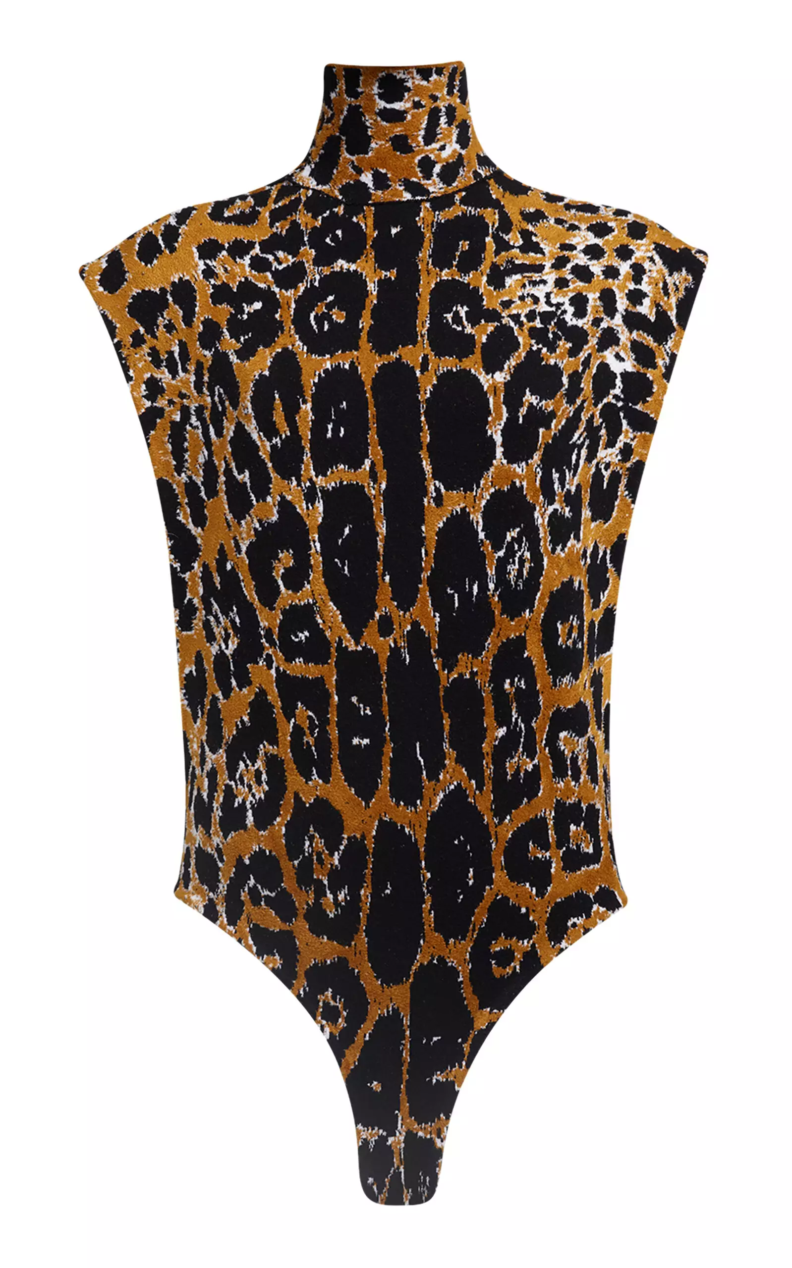 Leopard Printed Jacquard Knit Top