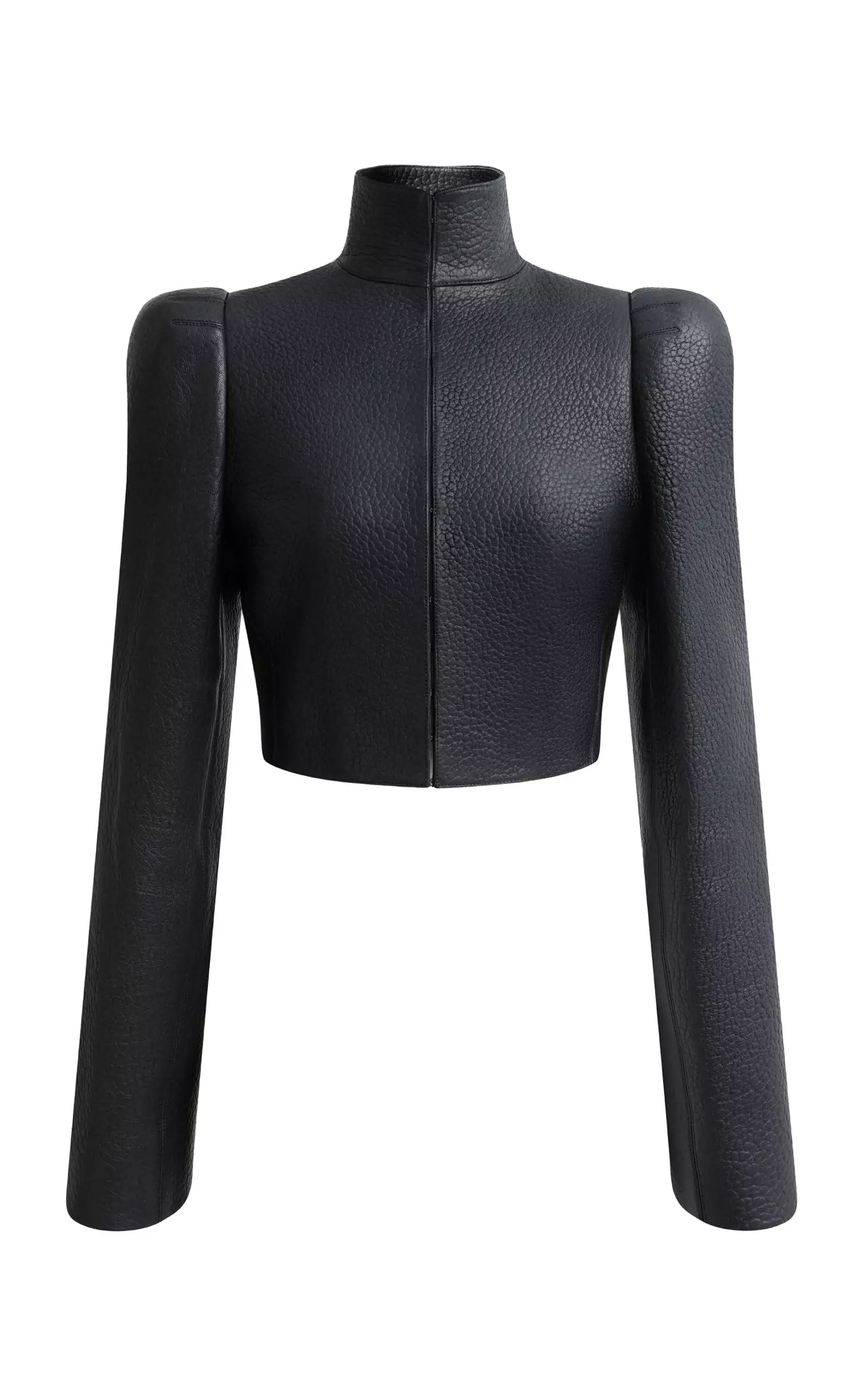 High-Neck Leather Jacket
