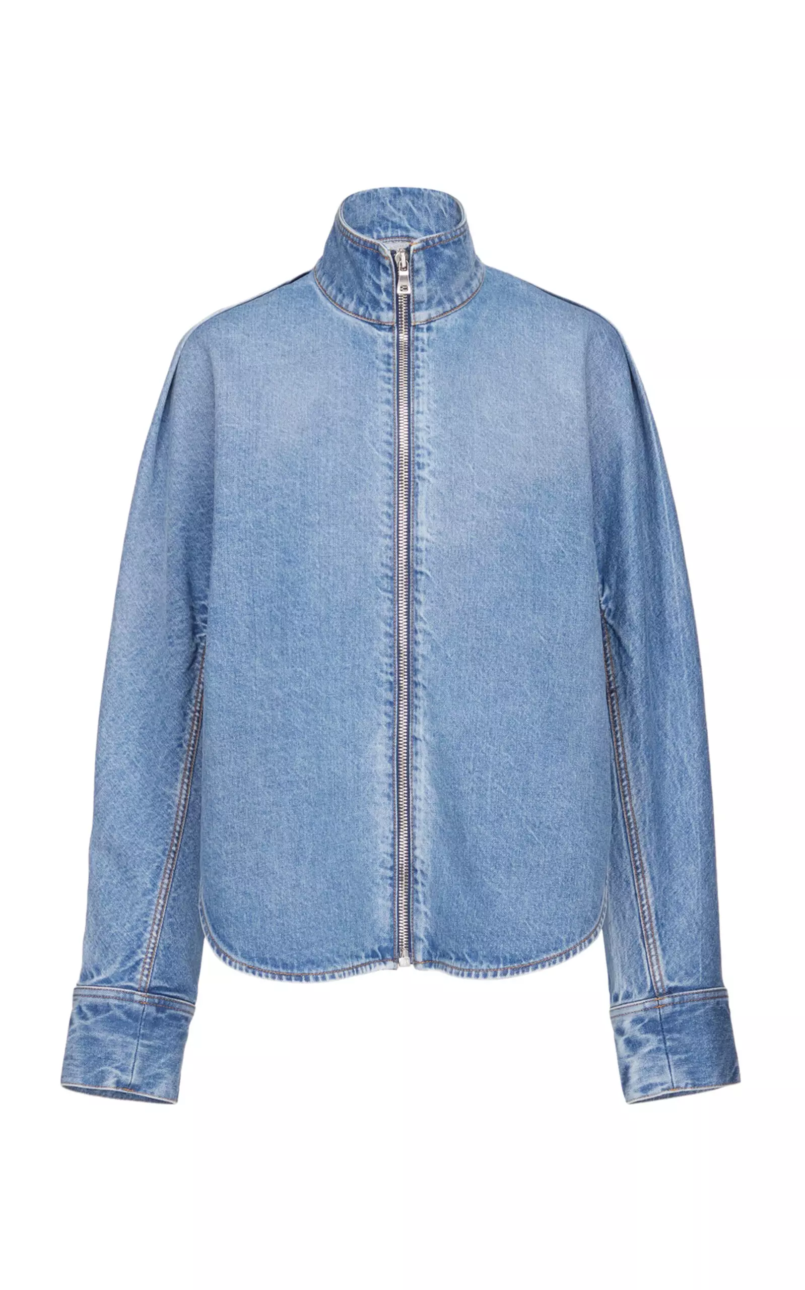 Zipped Denim Shirt