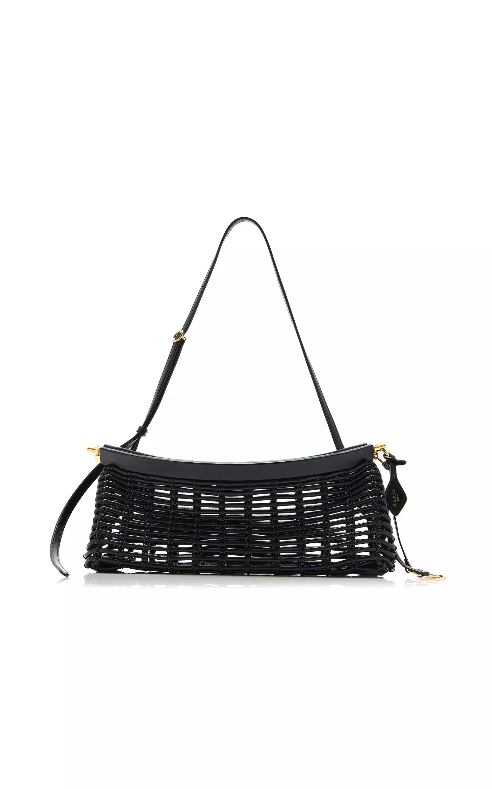 Le Click East/West Medium Braided Leather Bag