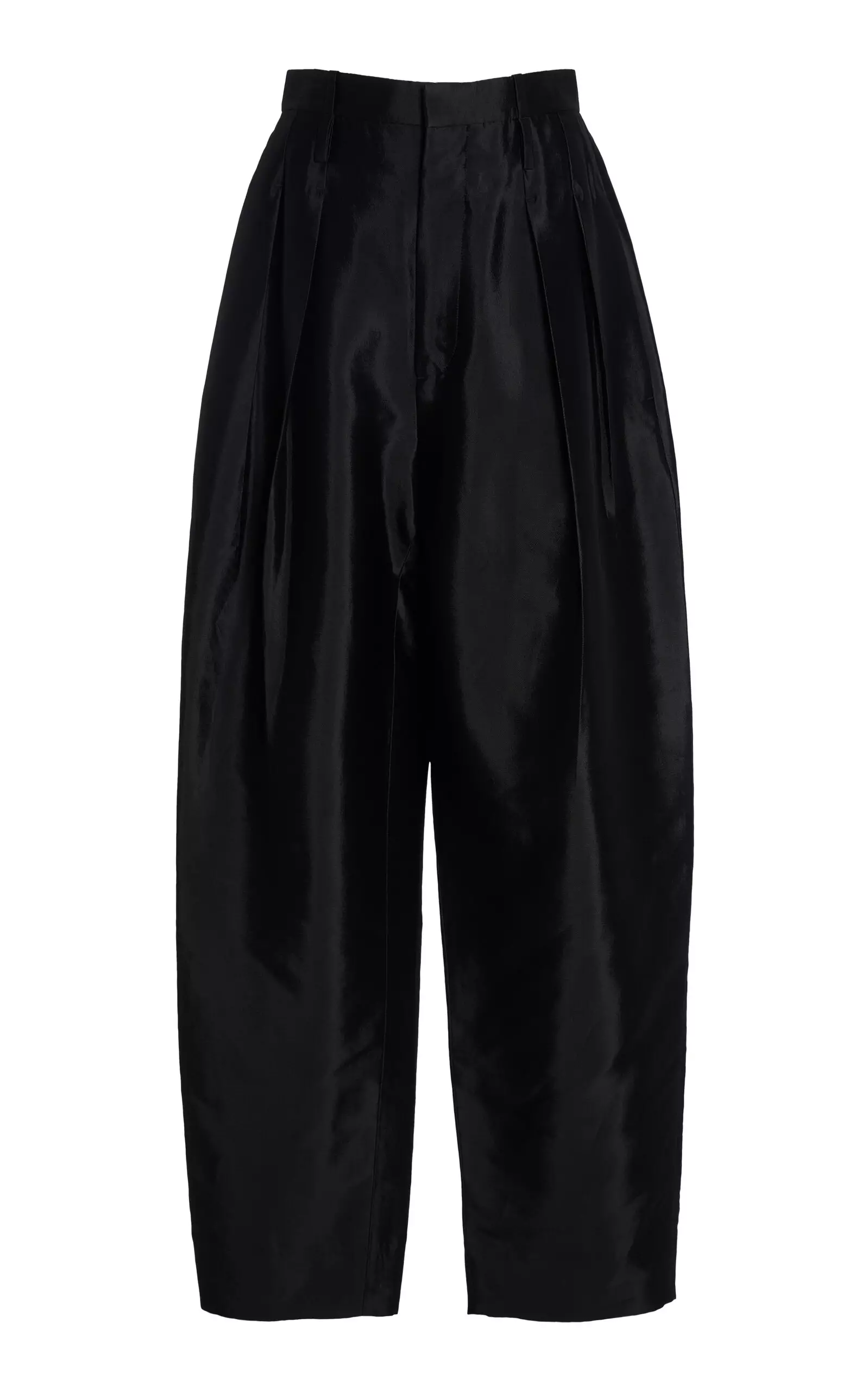 Washed Cotton Twill Wide-Leg Pants