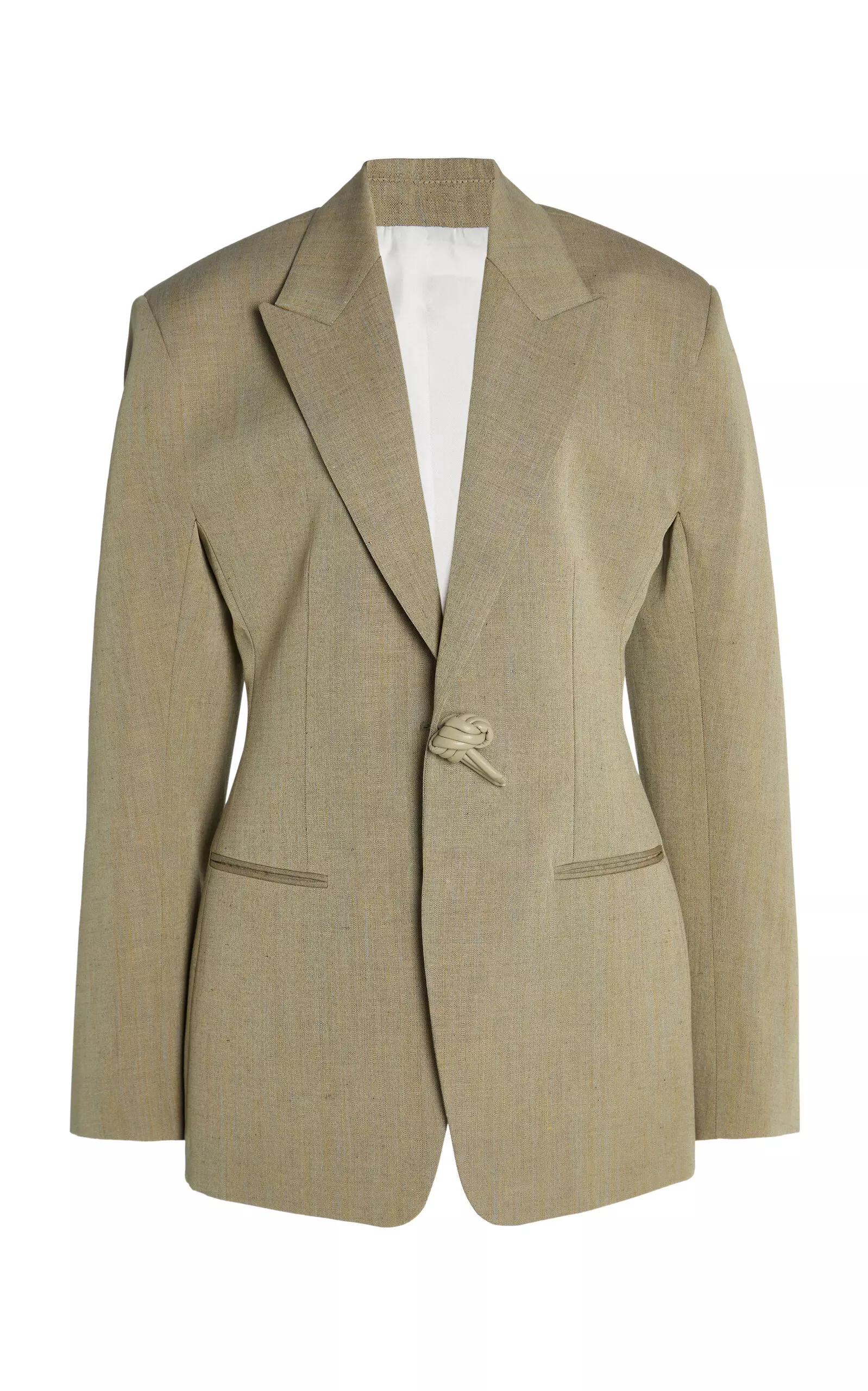 Tailored Wool-Linen Melange Toile Jacket