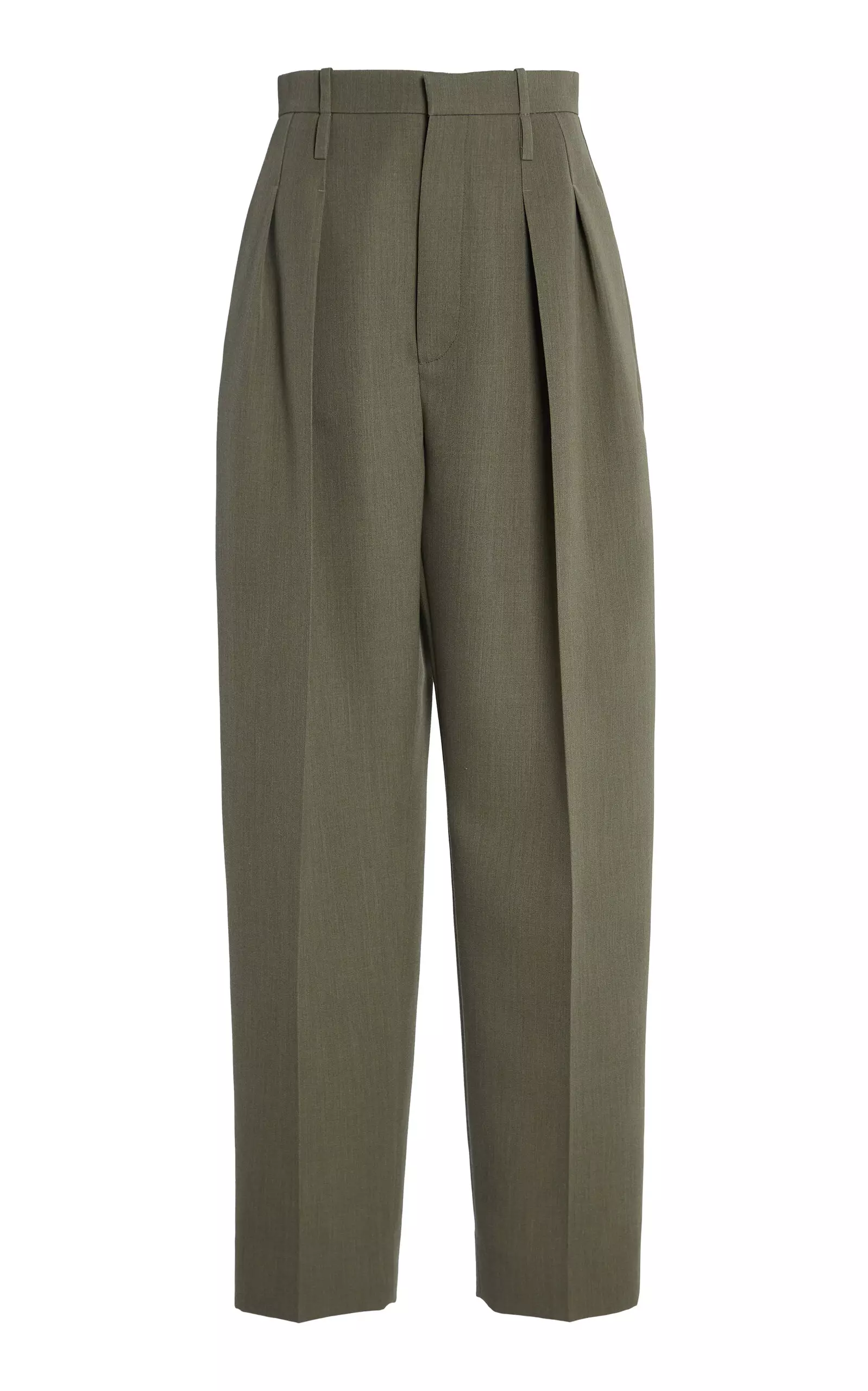 Wool Melange Toile Wide-Leg Pants