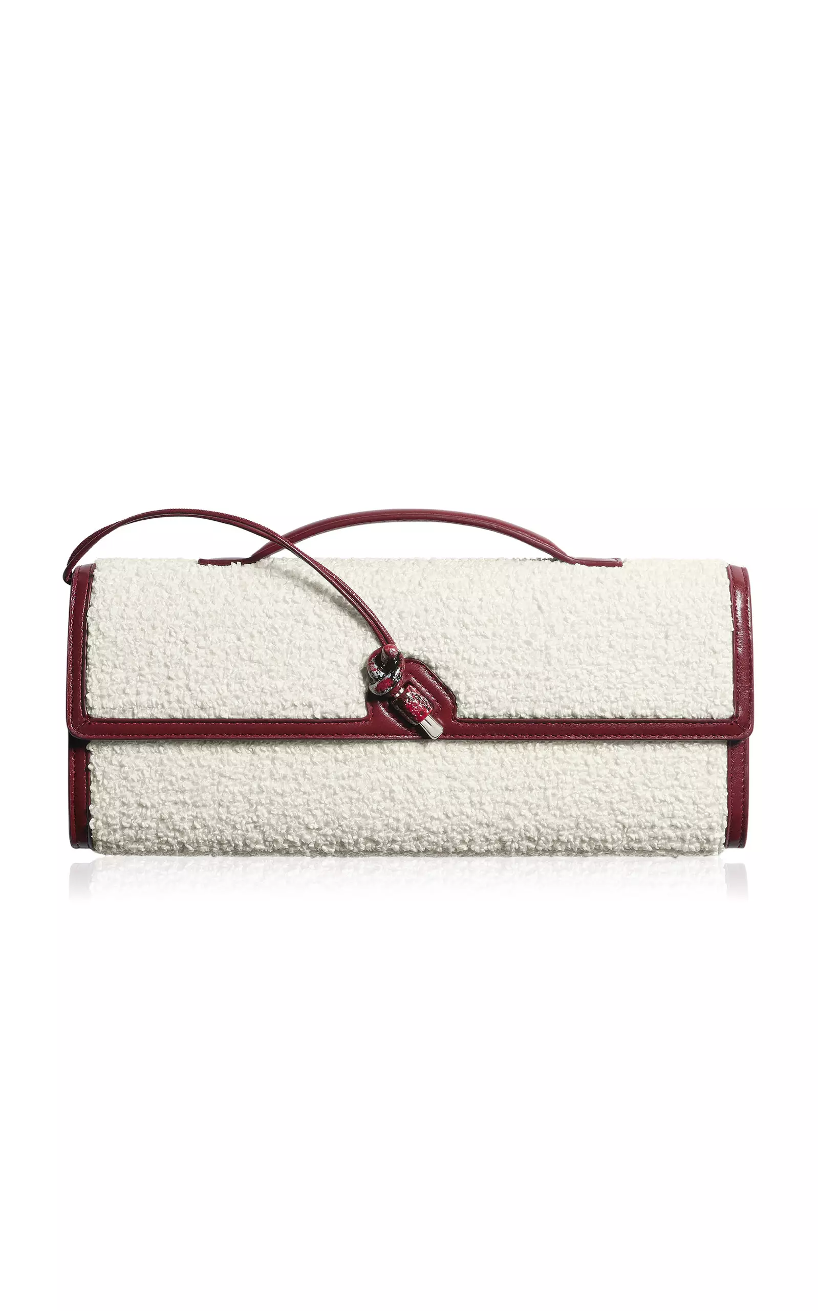 Andiamo Intrecciato Raffia & Leather Clutch