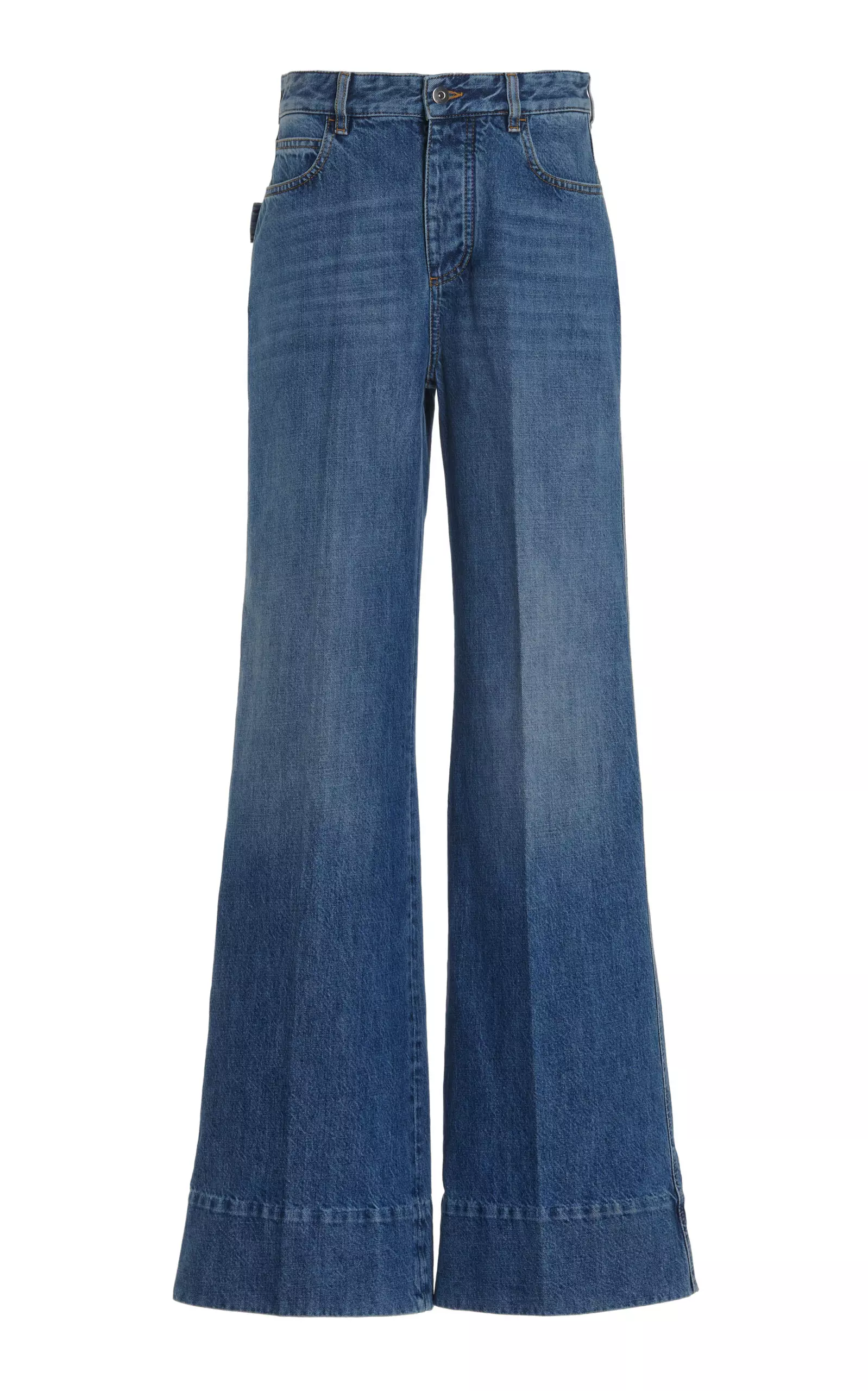Rigid High-Rise Palazzo Jeans