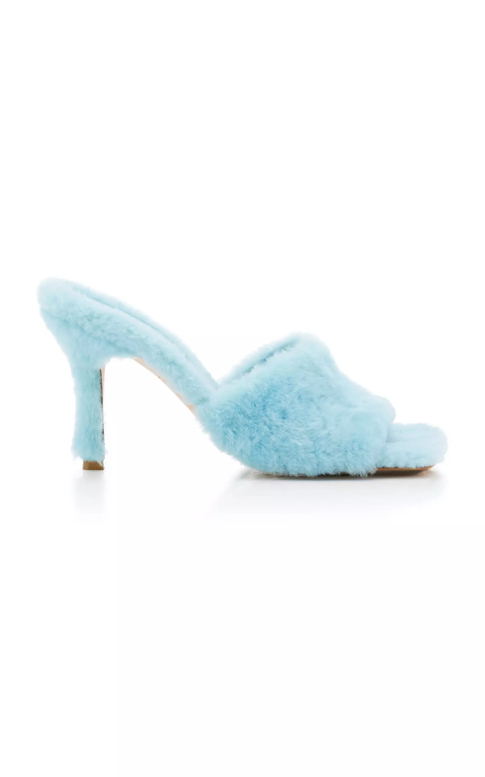 Stretch Fur Mule Sandals
