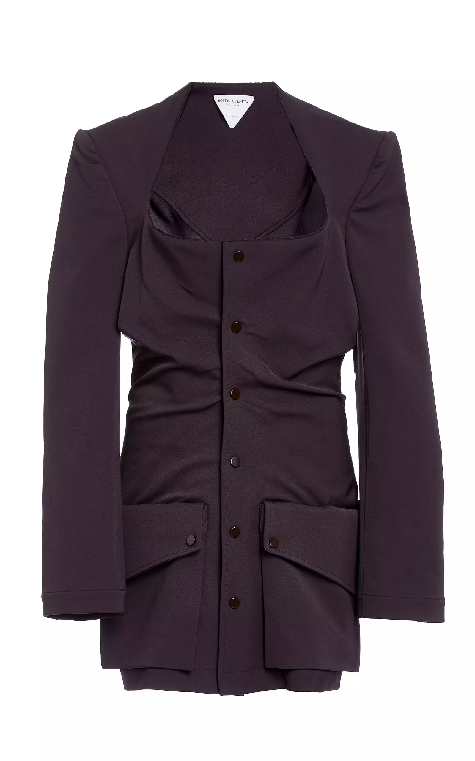 Gathered Gabardine Blazer