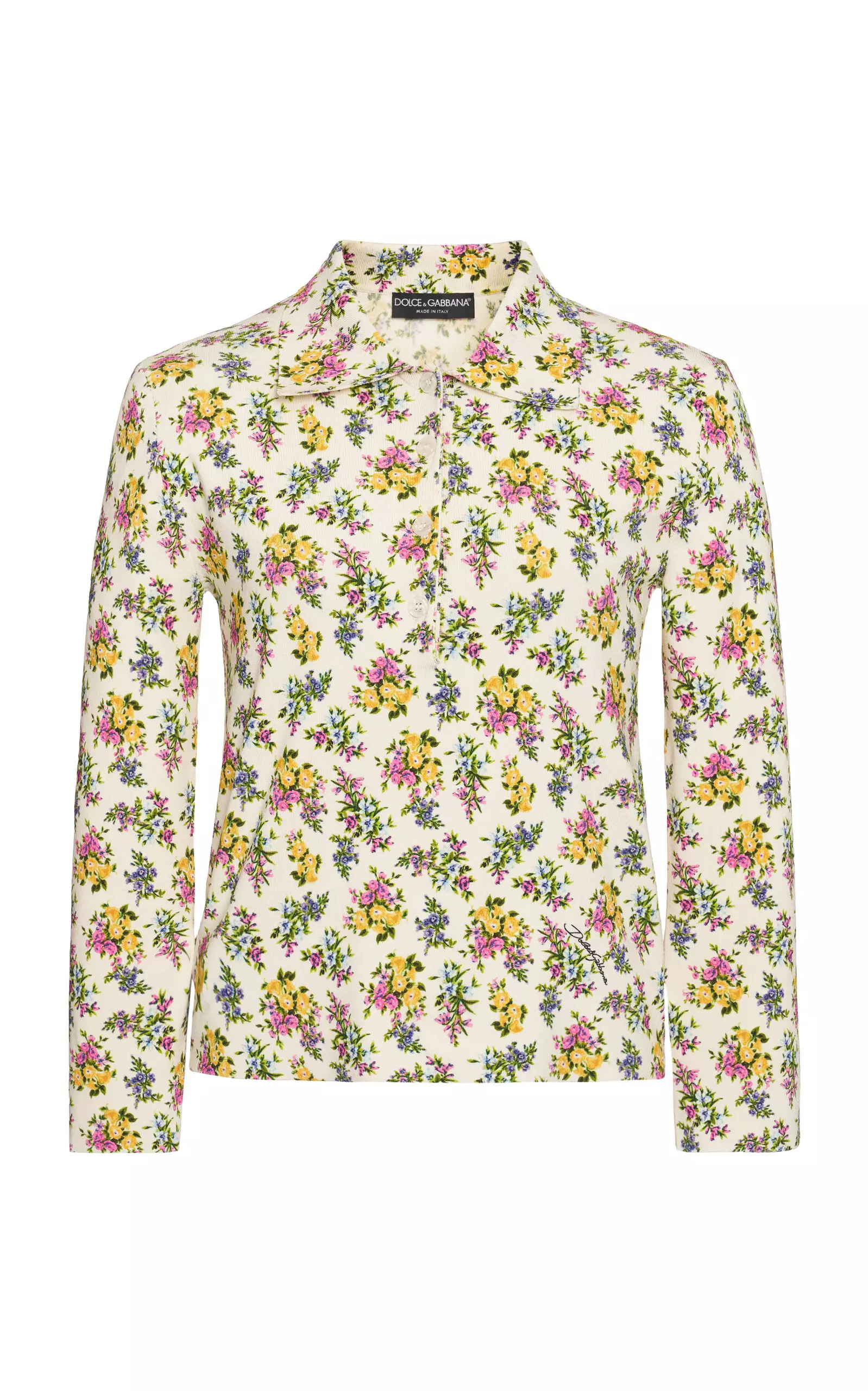 Floral-Print Knitted Cardigan