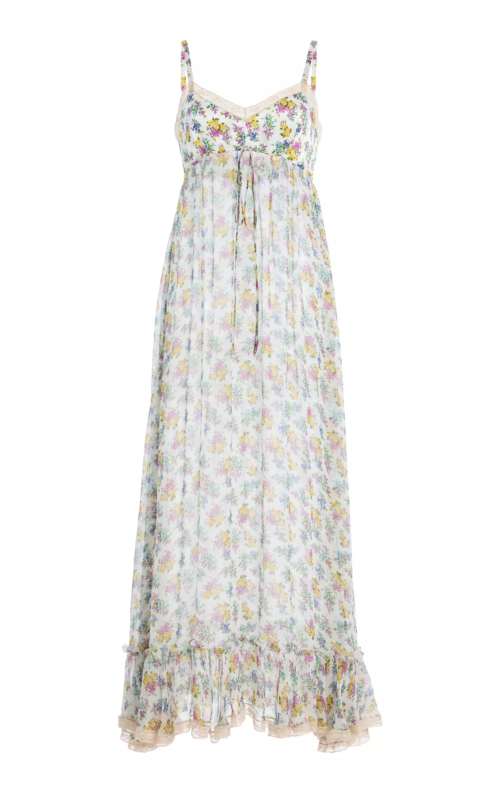 Floral-Print Silk-Blend Maxi Dress