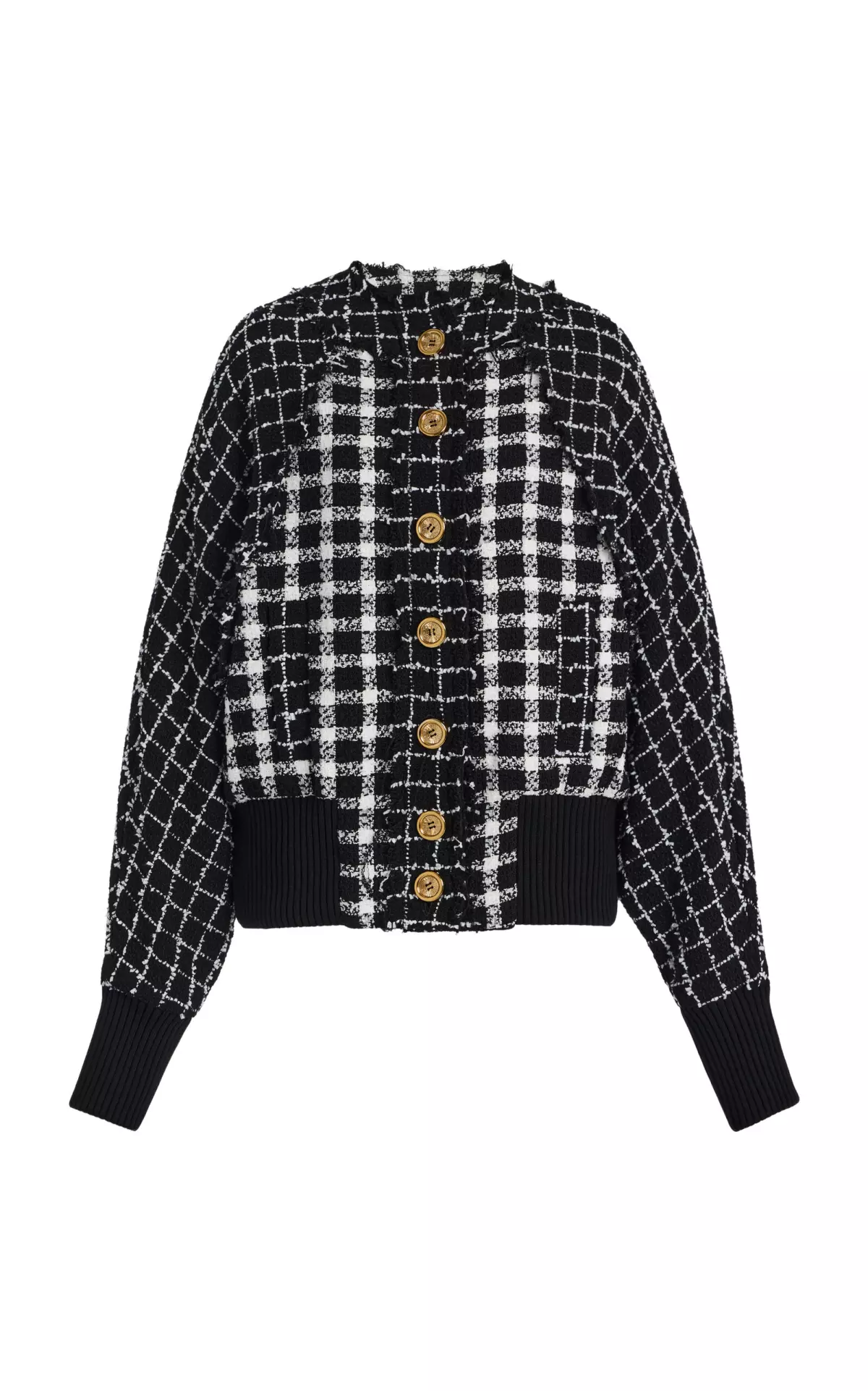 Oversized Tweed Bomber Jacket