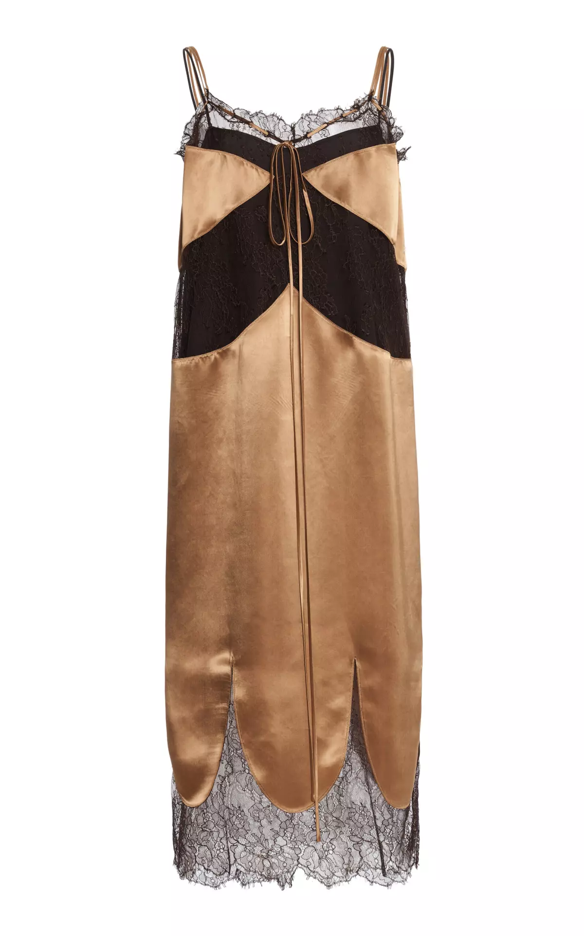 Lace-Trimmed Midi Dress