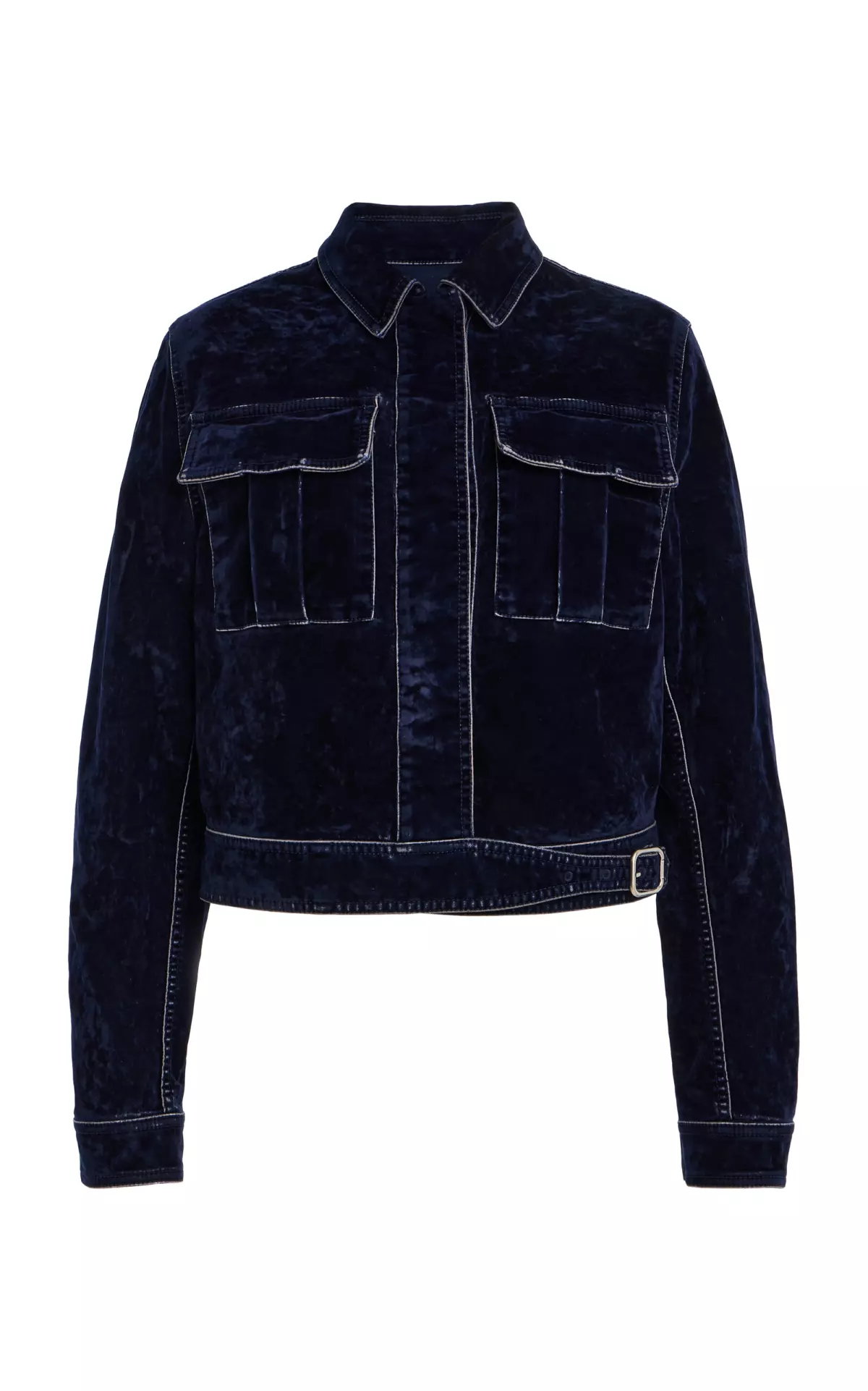 Boxy Cotton-Blend Velvet Jacket