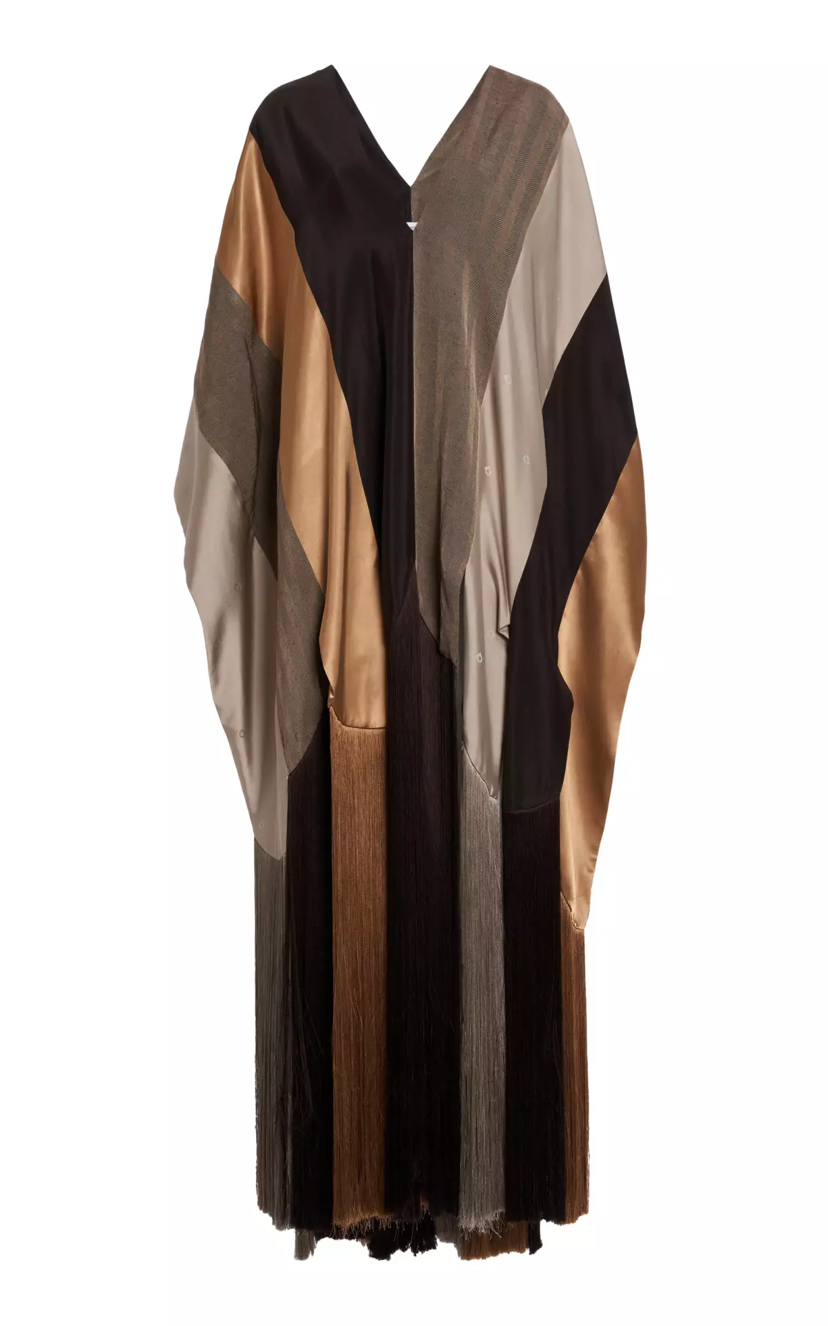 Colorblock Silk Fringe Top