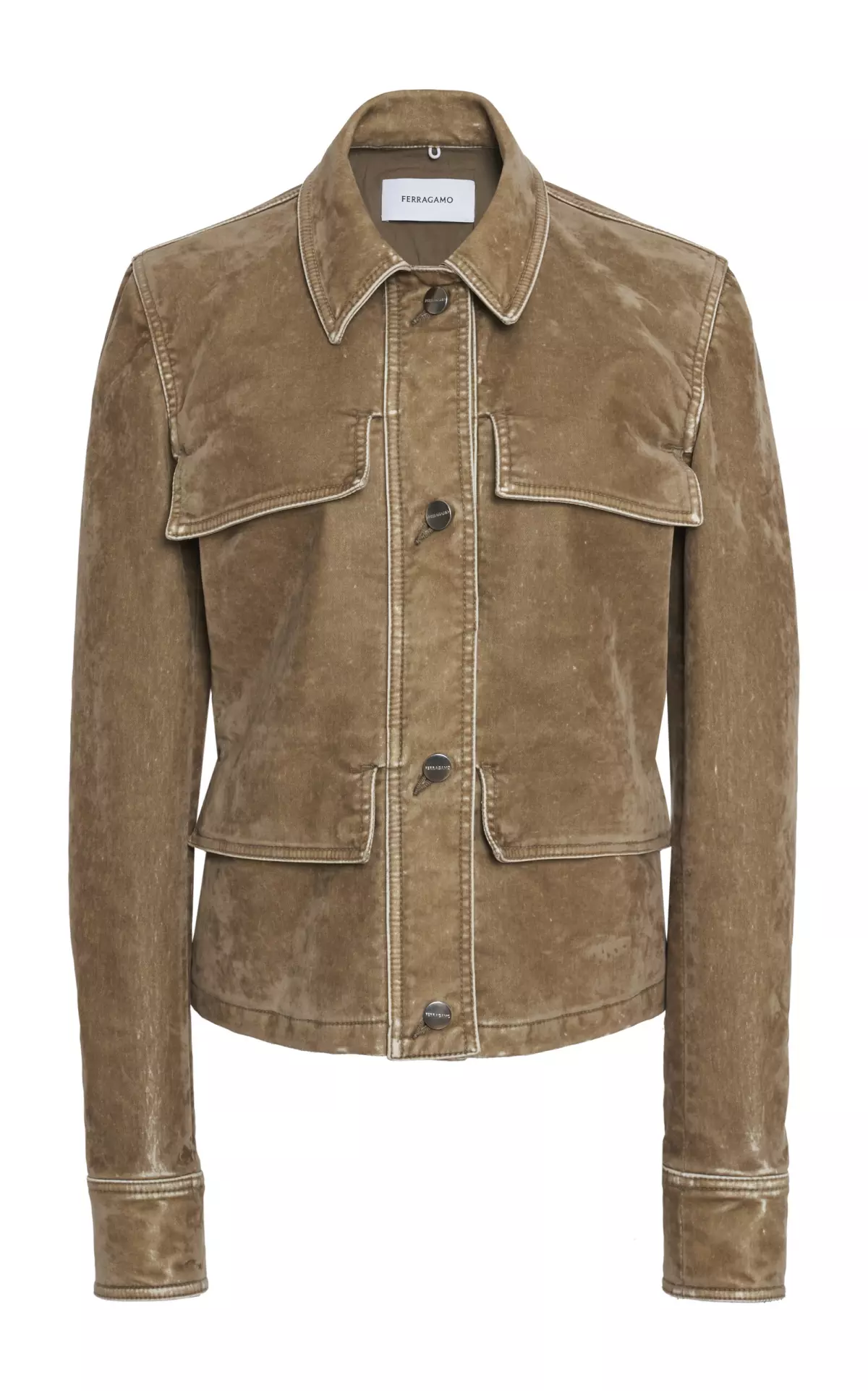 Garment-Dyed Flocked Velvet Jacket