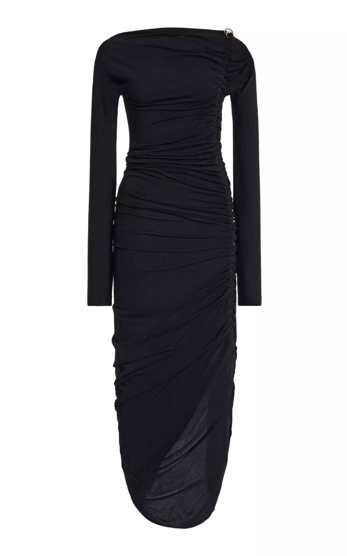 Ruched Jersey-Crepe Maxi Dress