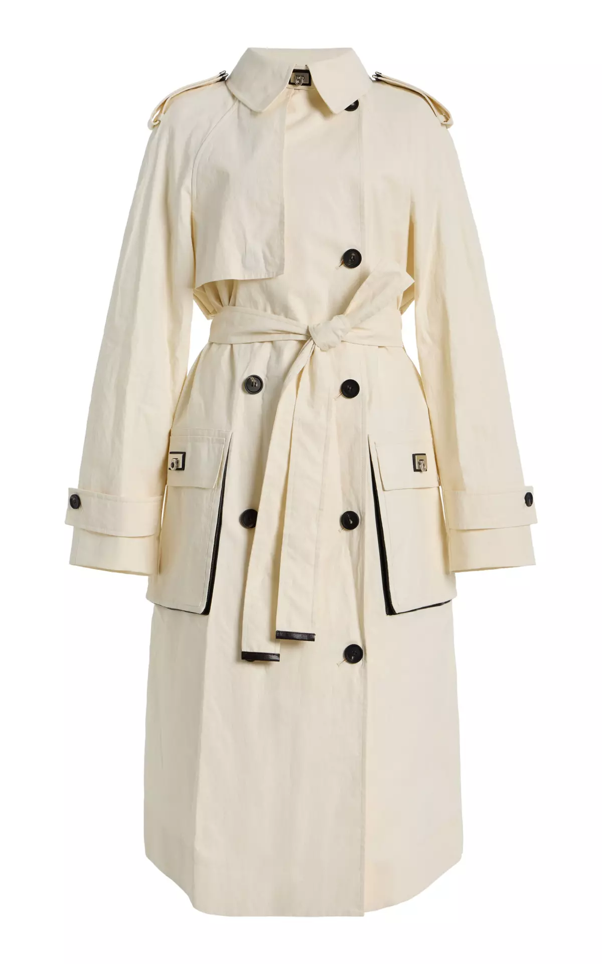 Coated Linen Trench Coat