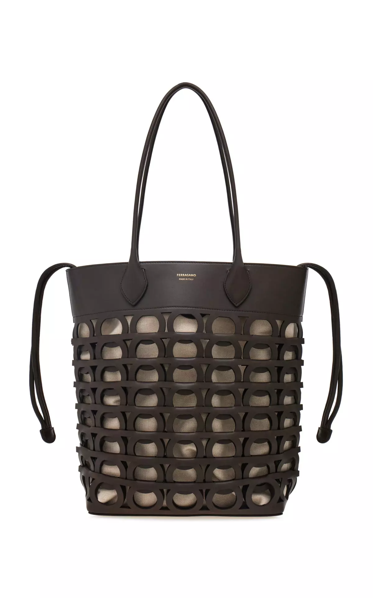Laser-Cut Gancini Leather Tote Bag