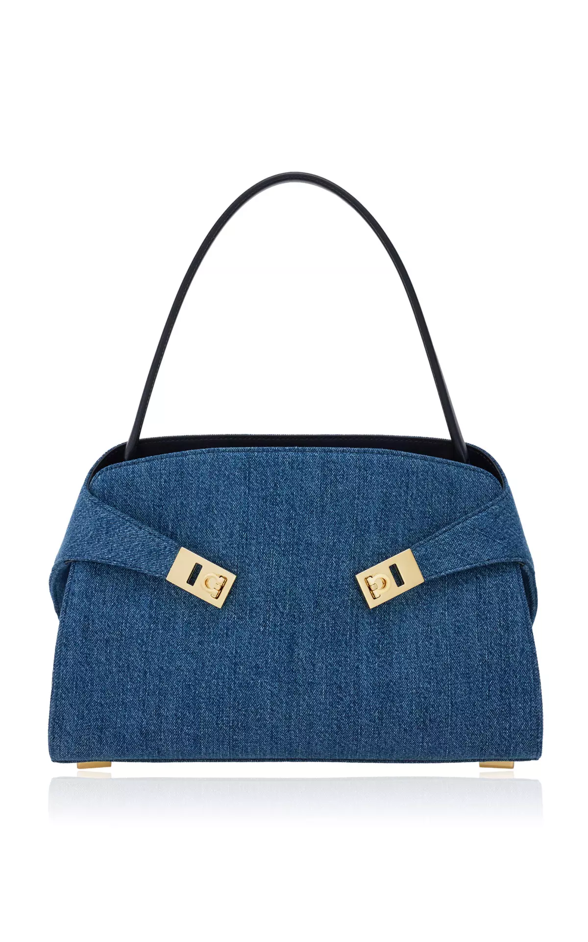 Hug Washed-Denim Shoulder Bag