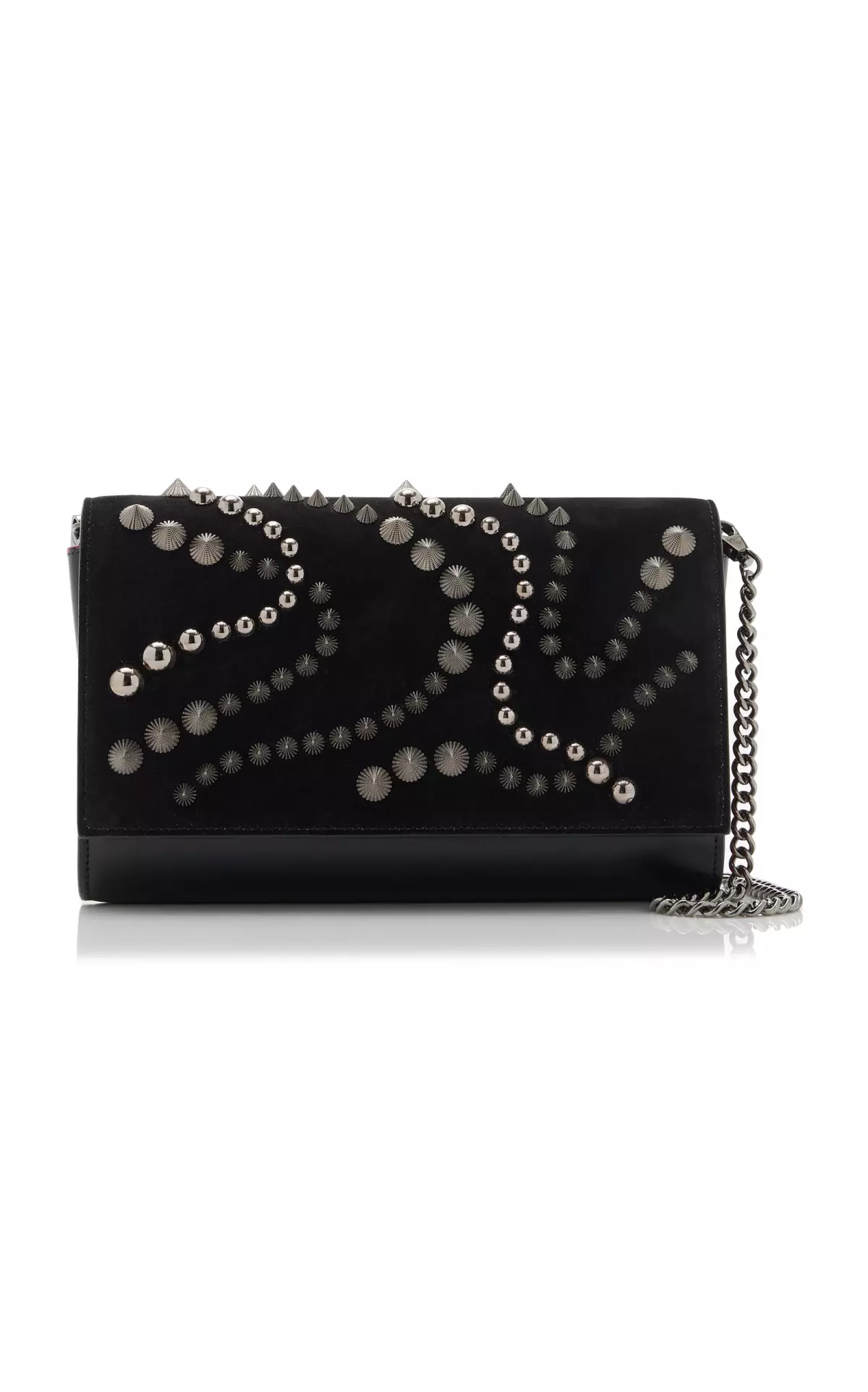 Paloma Spike-Embellished Suede, Leather Clutch