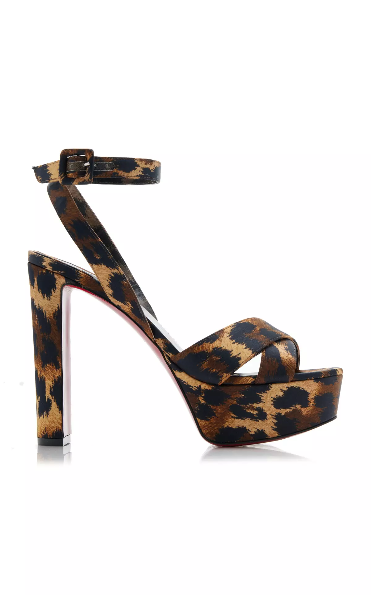 Supermariza 130mm Leopard-Print Satin Sandals
