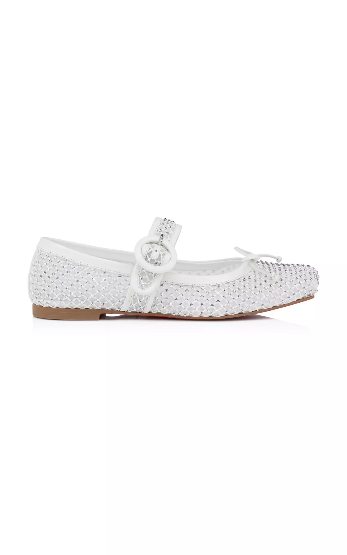 Mamastrapitina Crystal-Embellished Mesh Ballet Flats