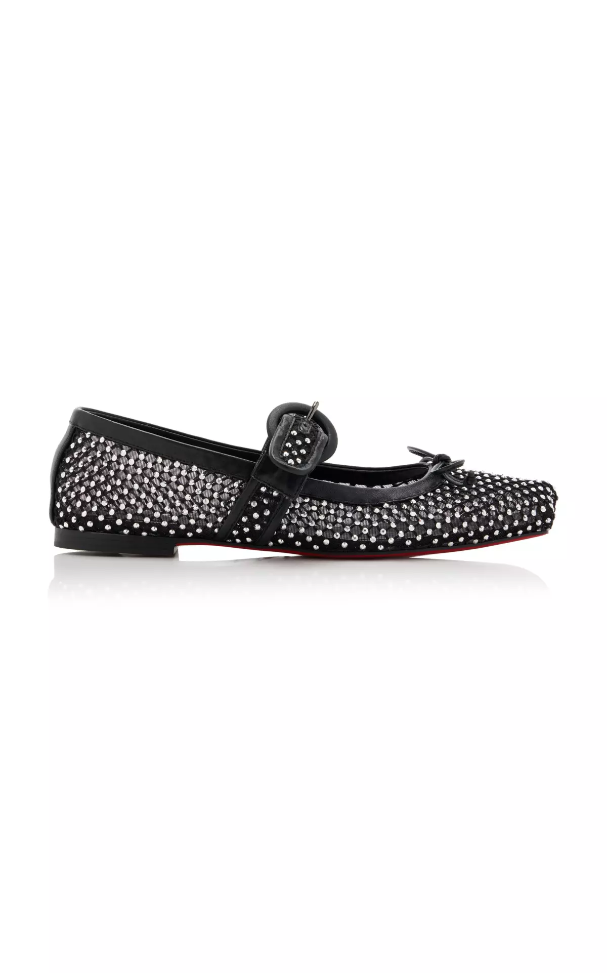 Mamastrapitina Crystal-Embellished Mesh Ballet Flats