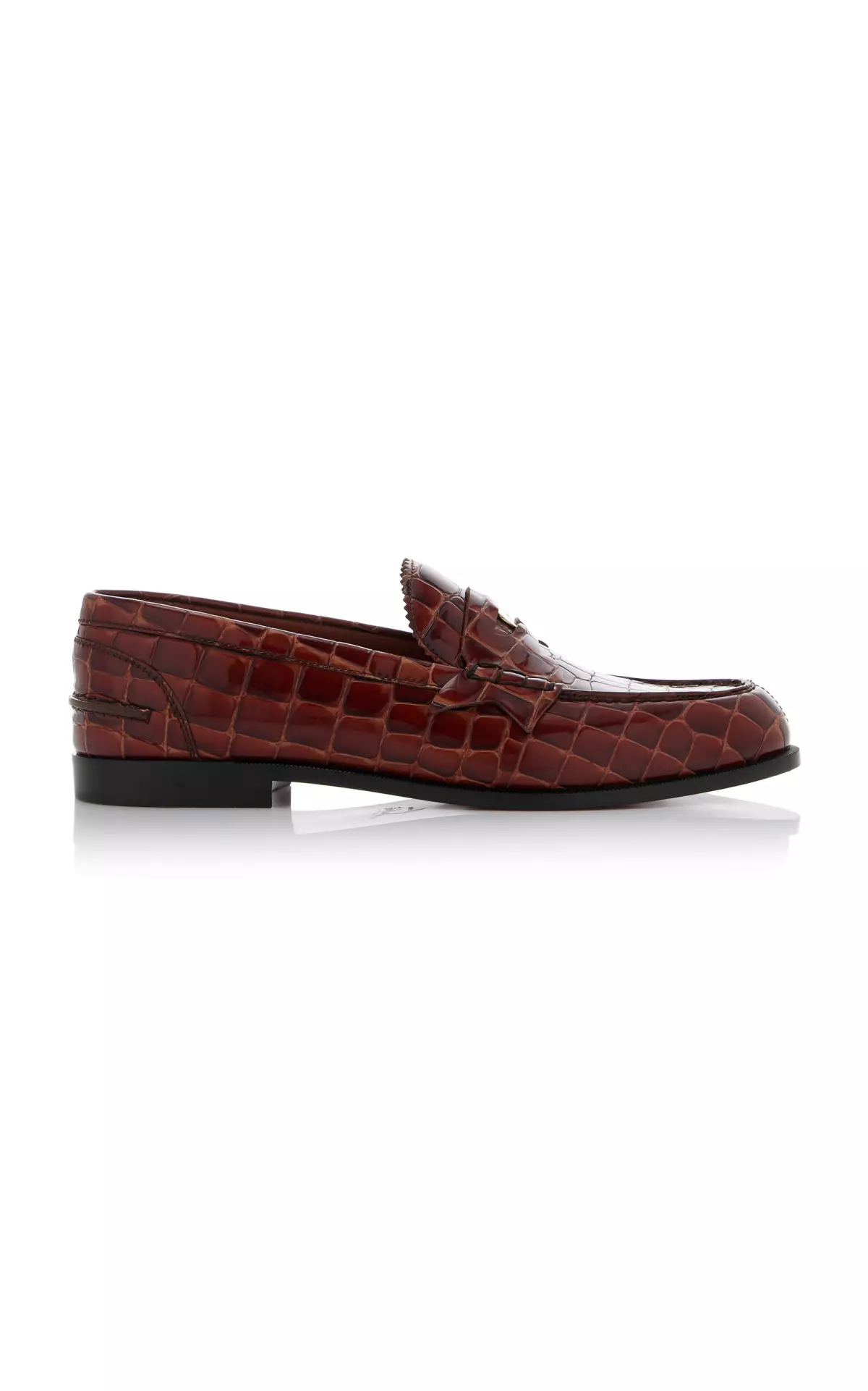 Donna Croc-Embossed Leather Penny Loafers