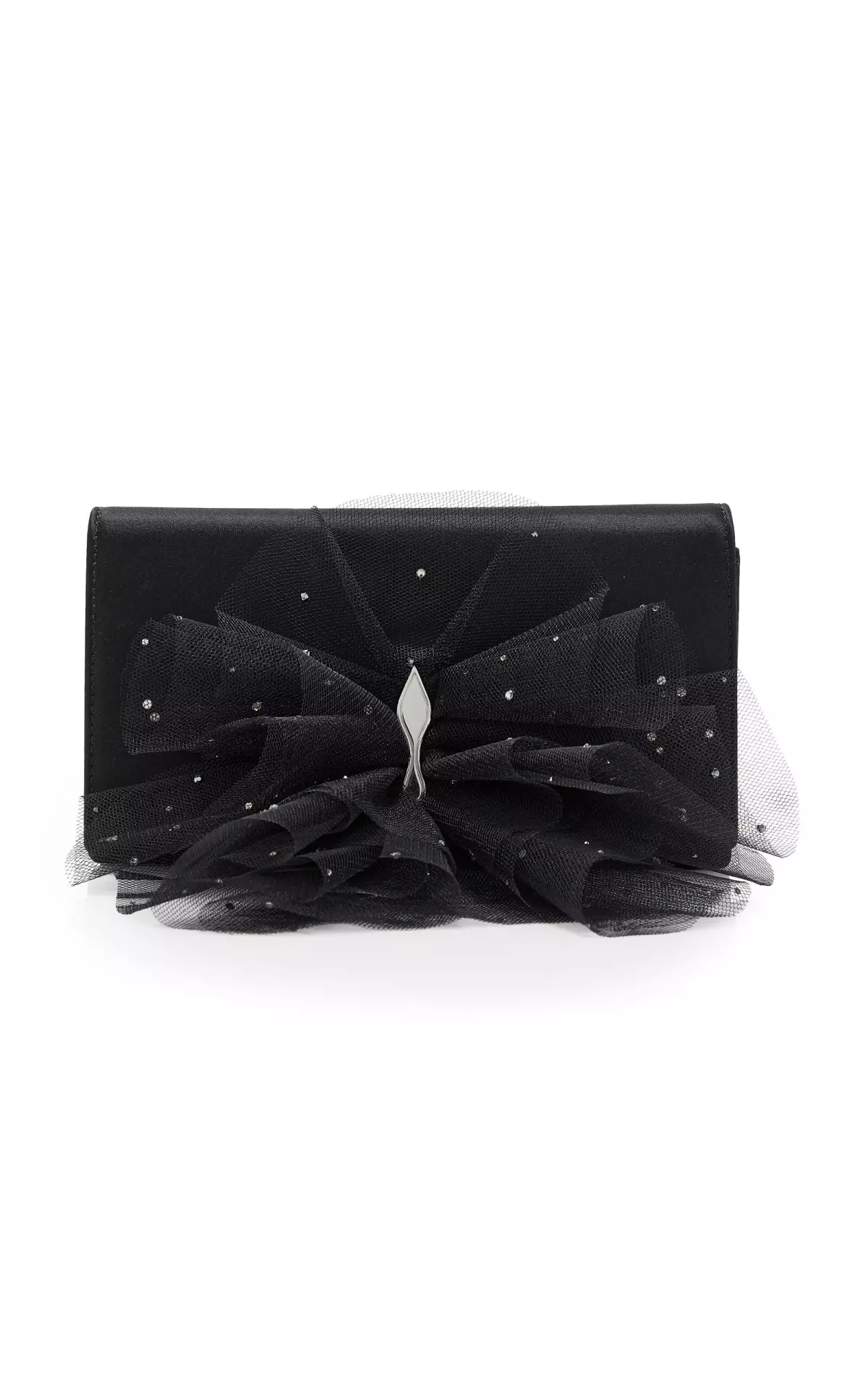 Bettina Tulle-Embellished Satin Clutch