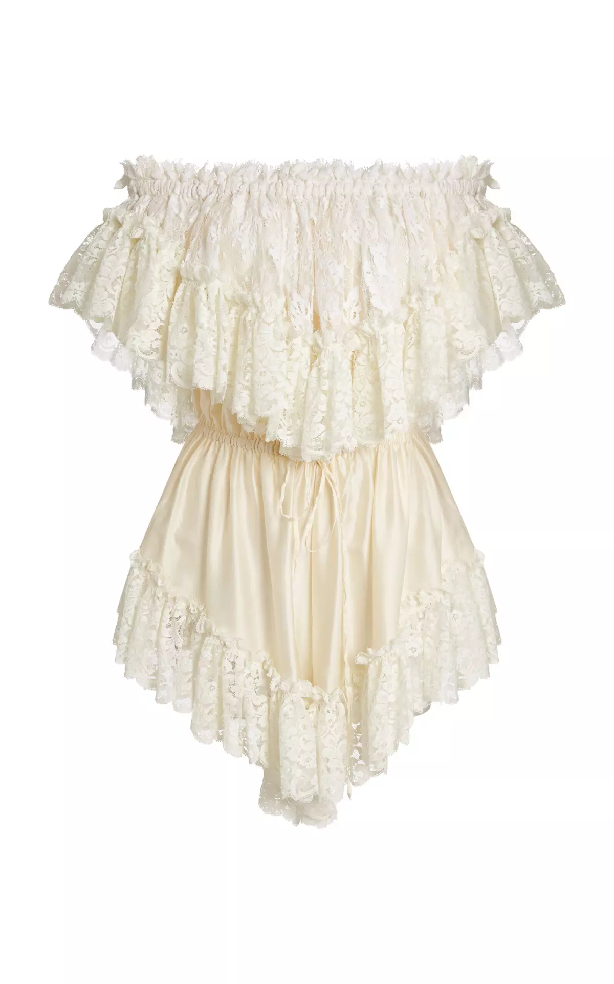 Ruffled Silk-Lace Jumpsuit