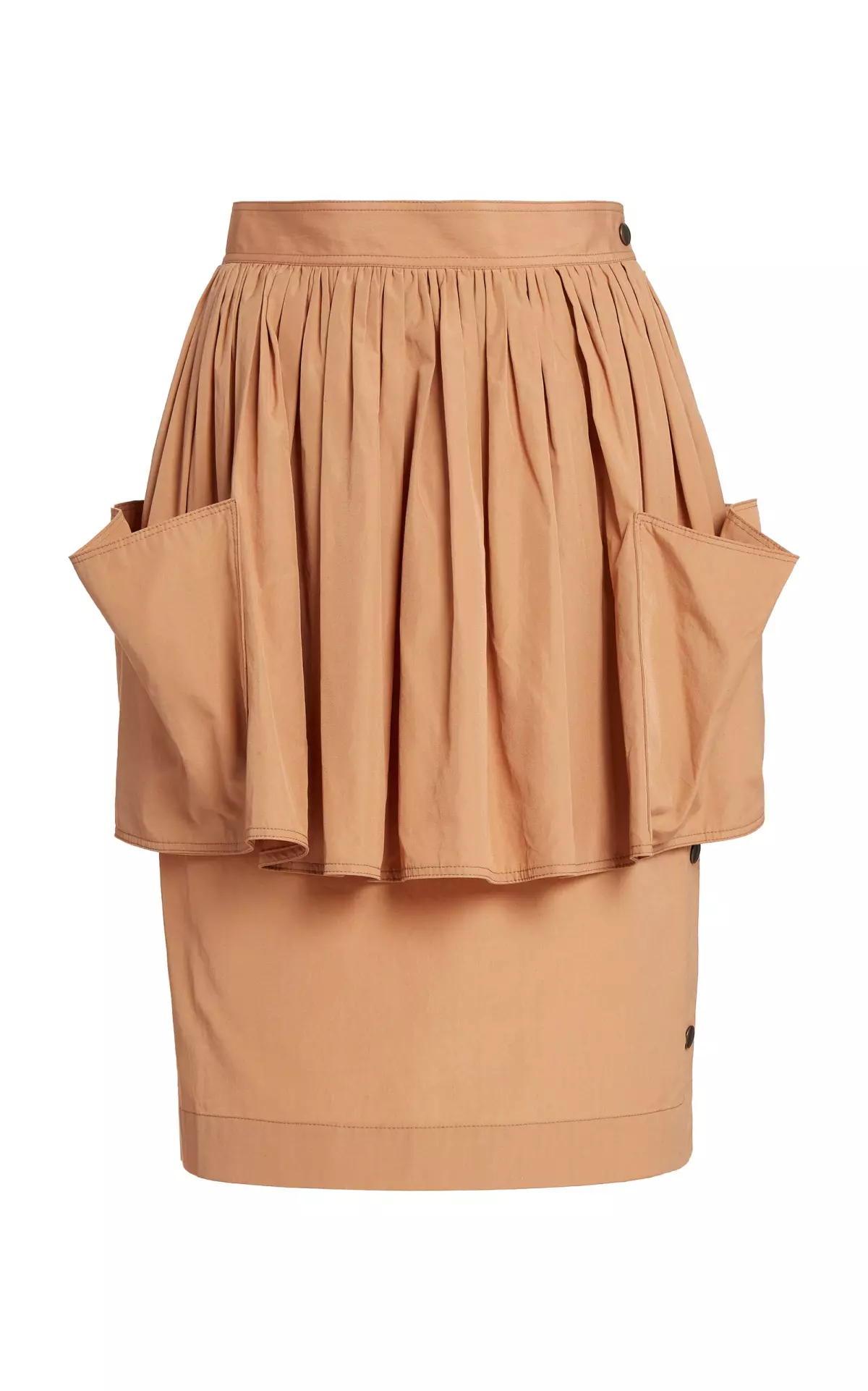 Peplum Cotton Knee-Length Skirt