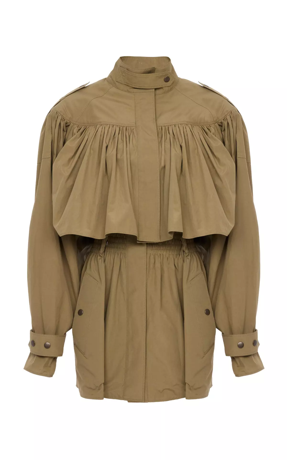 Ruched Cotton Utility Jacket