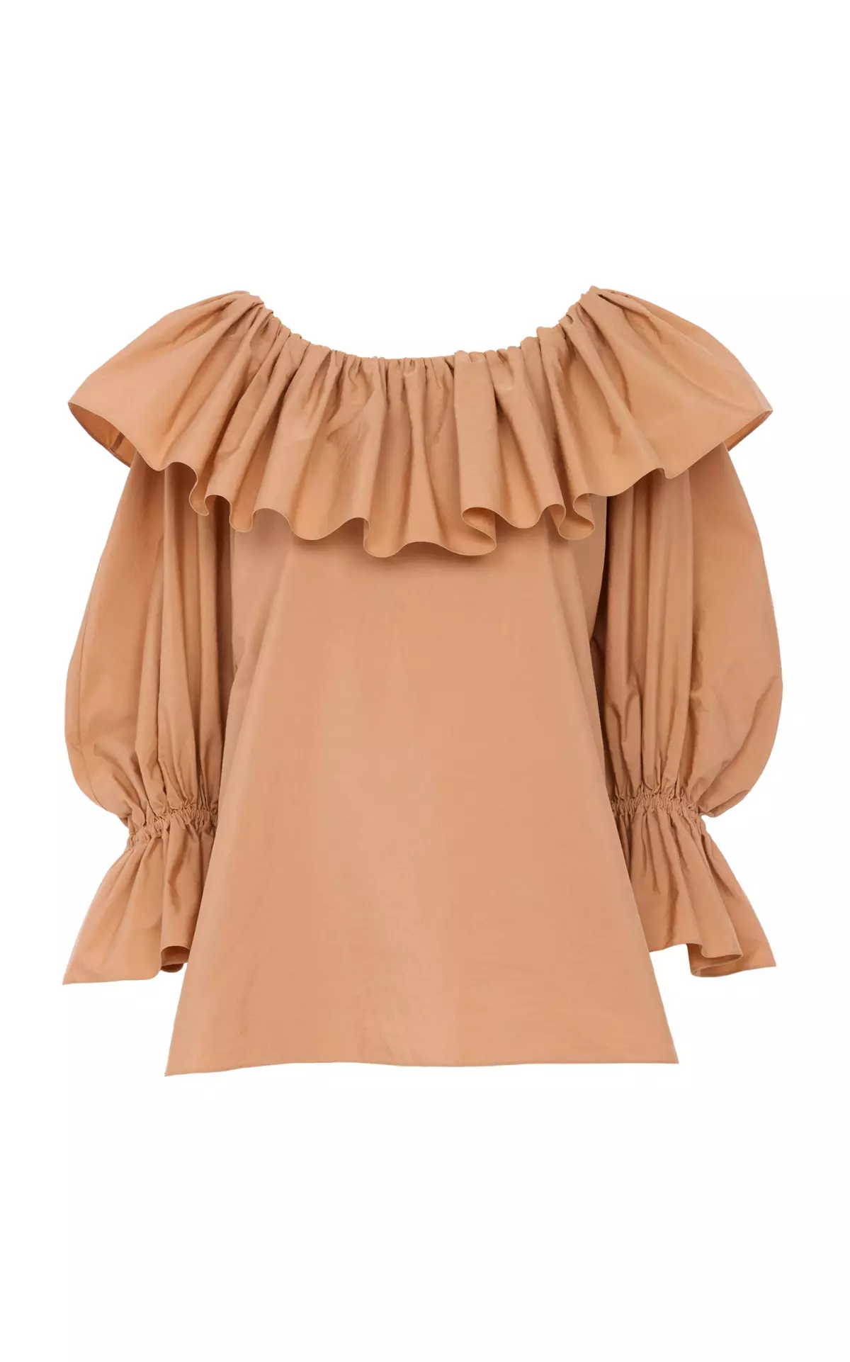 Ruffle-Trimmed Cotton Top