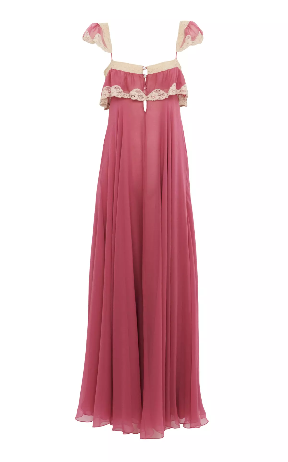 Flou Ruffled Organic Silk Mousseline Gown