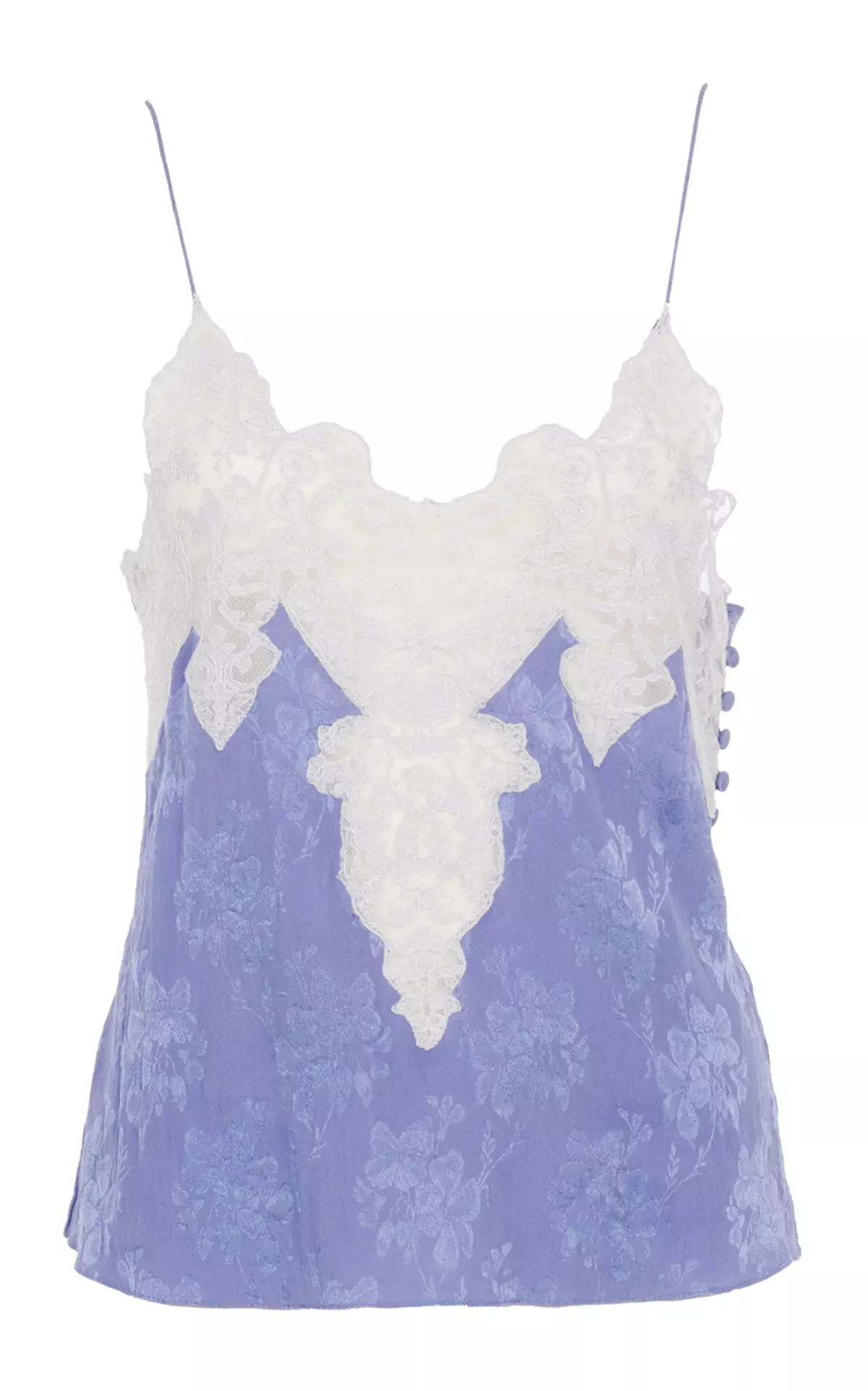 Lace-Trimmed Silk-Jacquard Lingerie Top