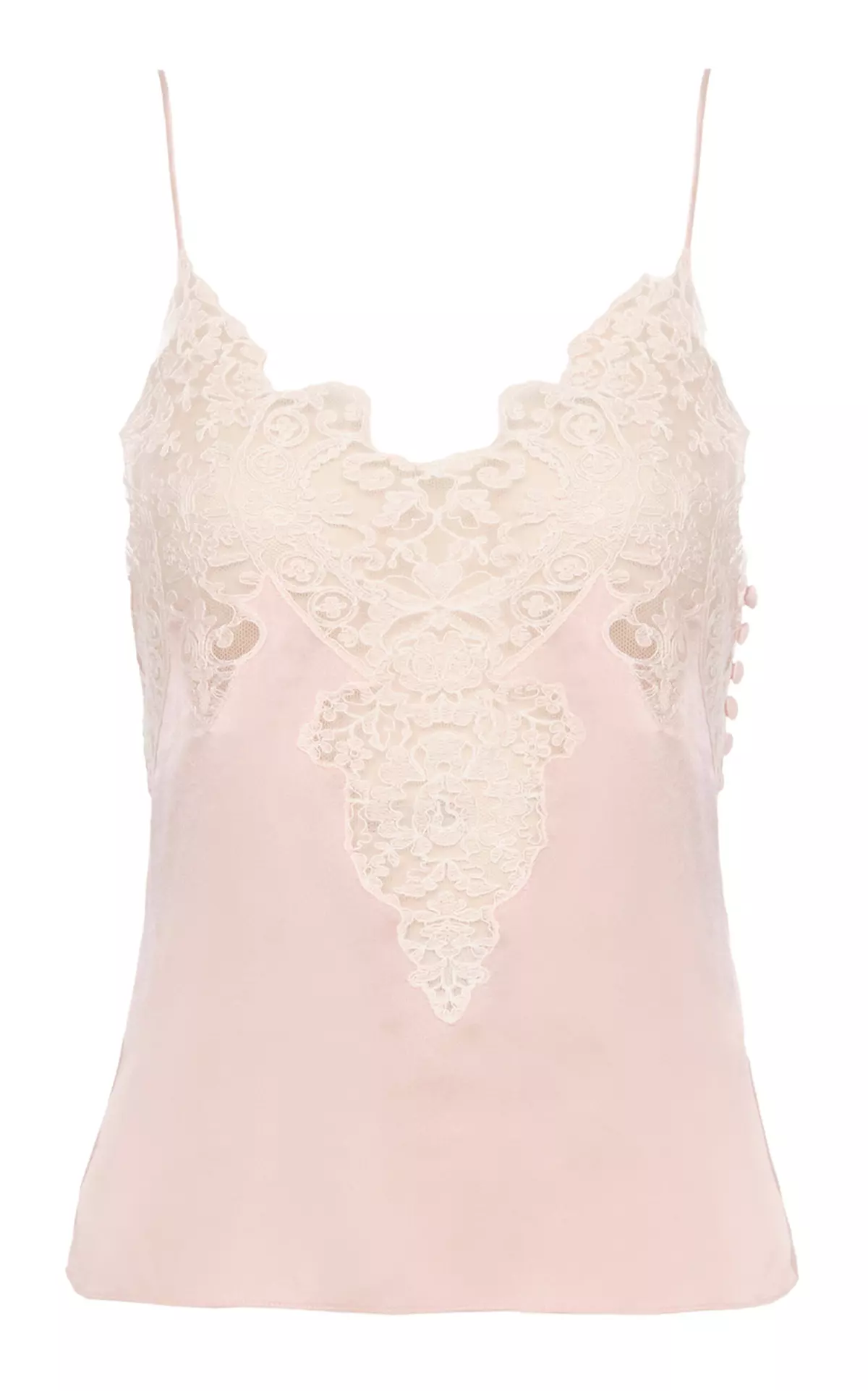 Lace-Trimmed Silk Satin Lingerie Top