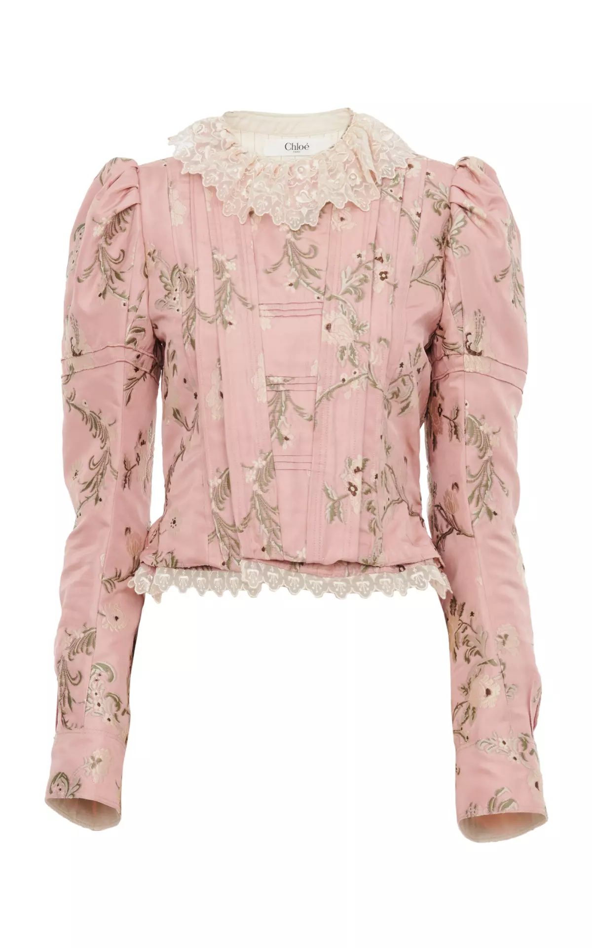 Fitted Floral Taffeta Jacquard Jacket
