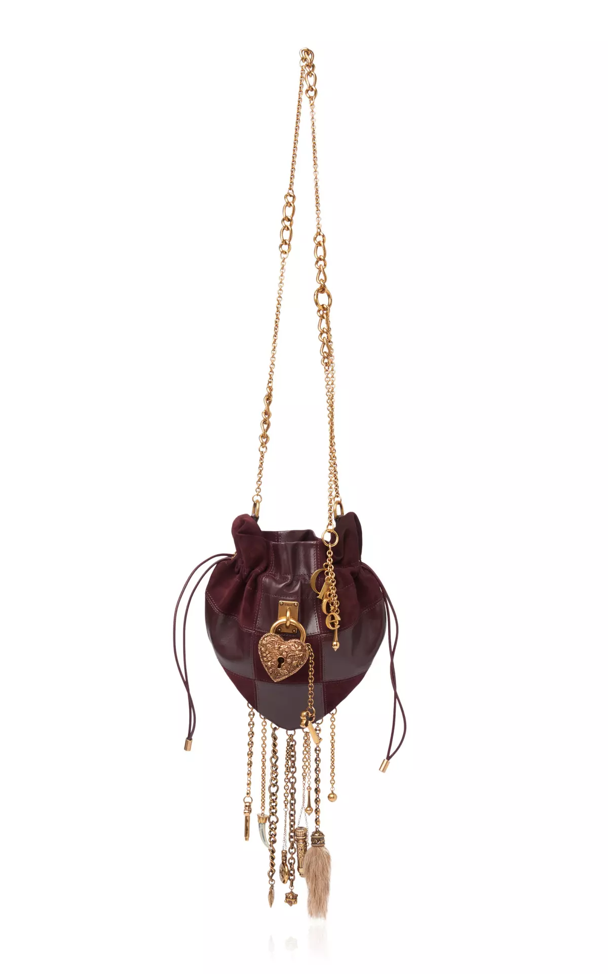 Château Treasures Patchwork Suede and Leather Shoulder Bag