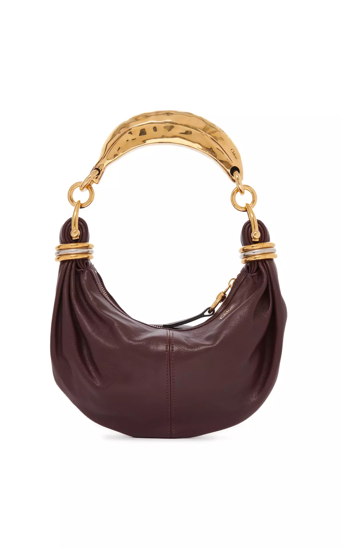 Bracelet-Handle Leather Shoulder Bag