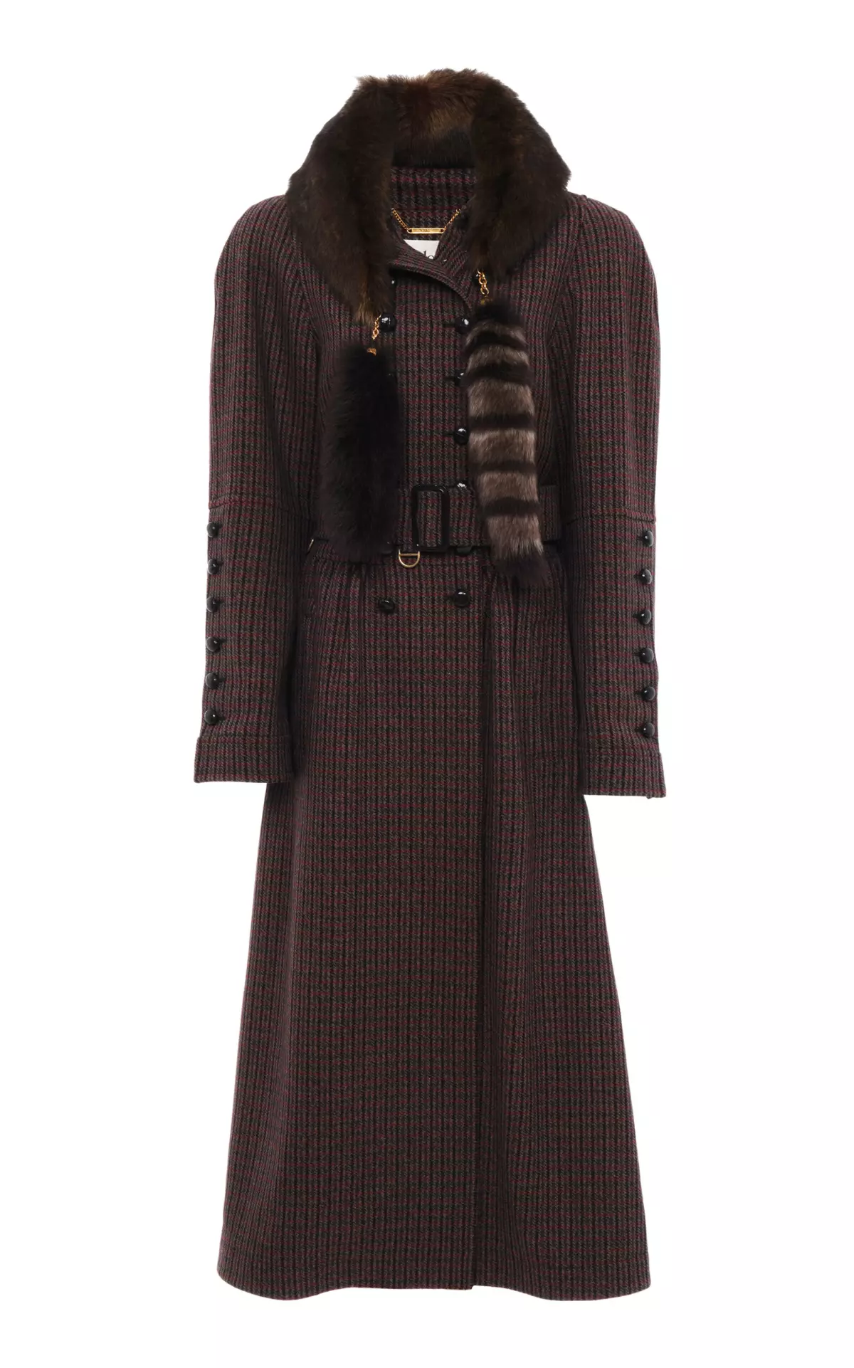 Wool Houndstooth Riding Coat